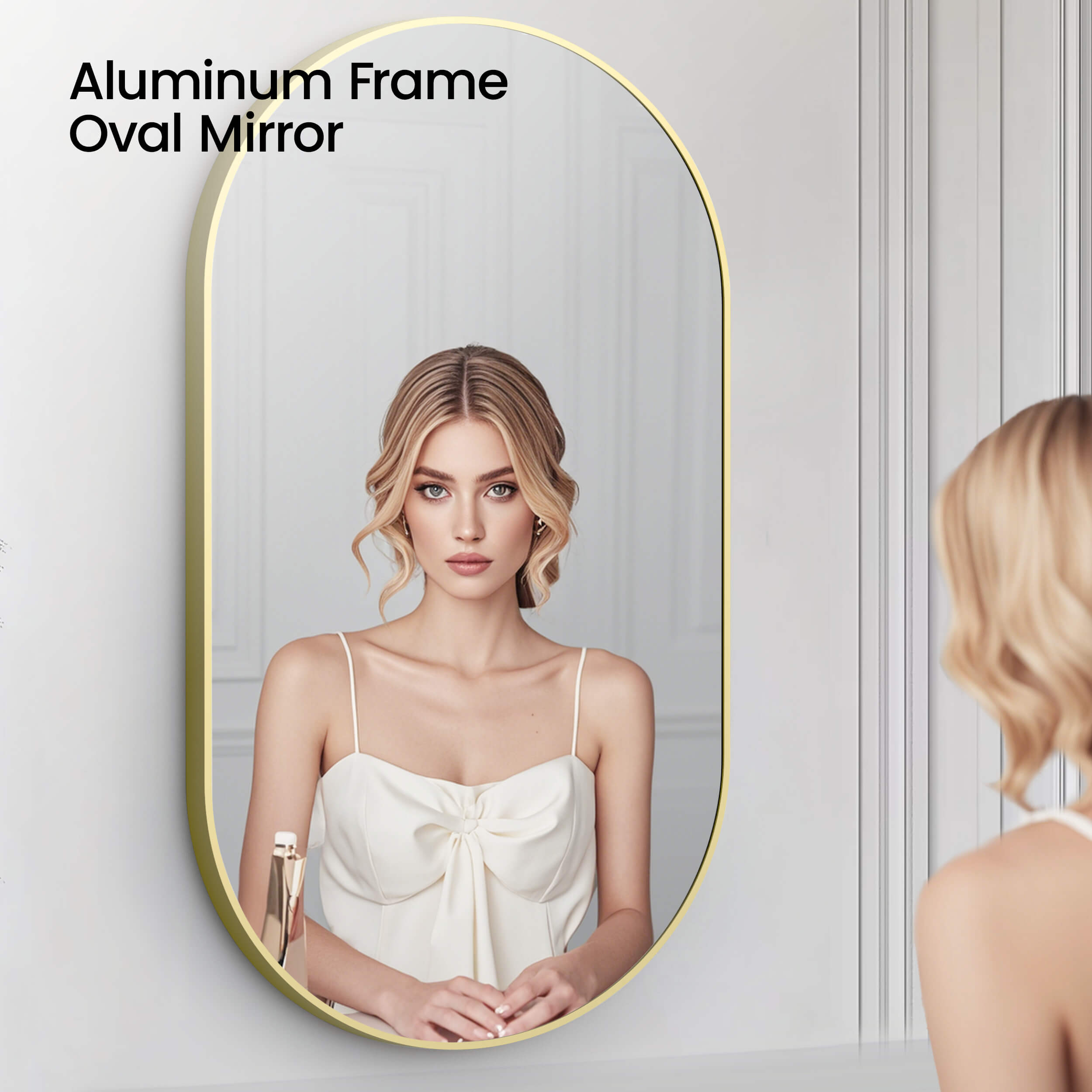 24" x 44" Shatterproof Wall Mount Metal Frame Mirror - FM4-2444