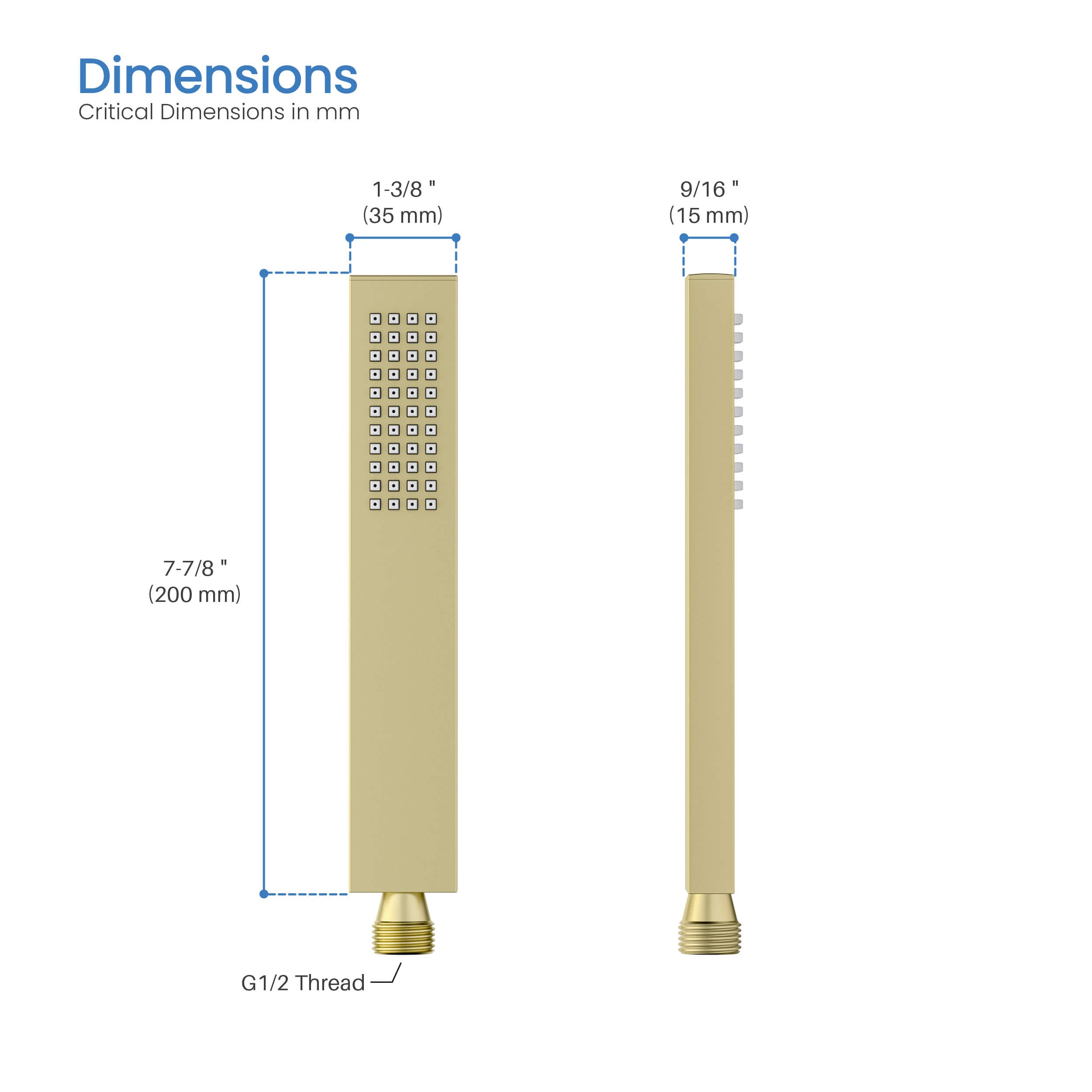 Cube Metal Handheld Shower Head HS1004