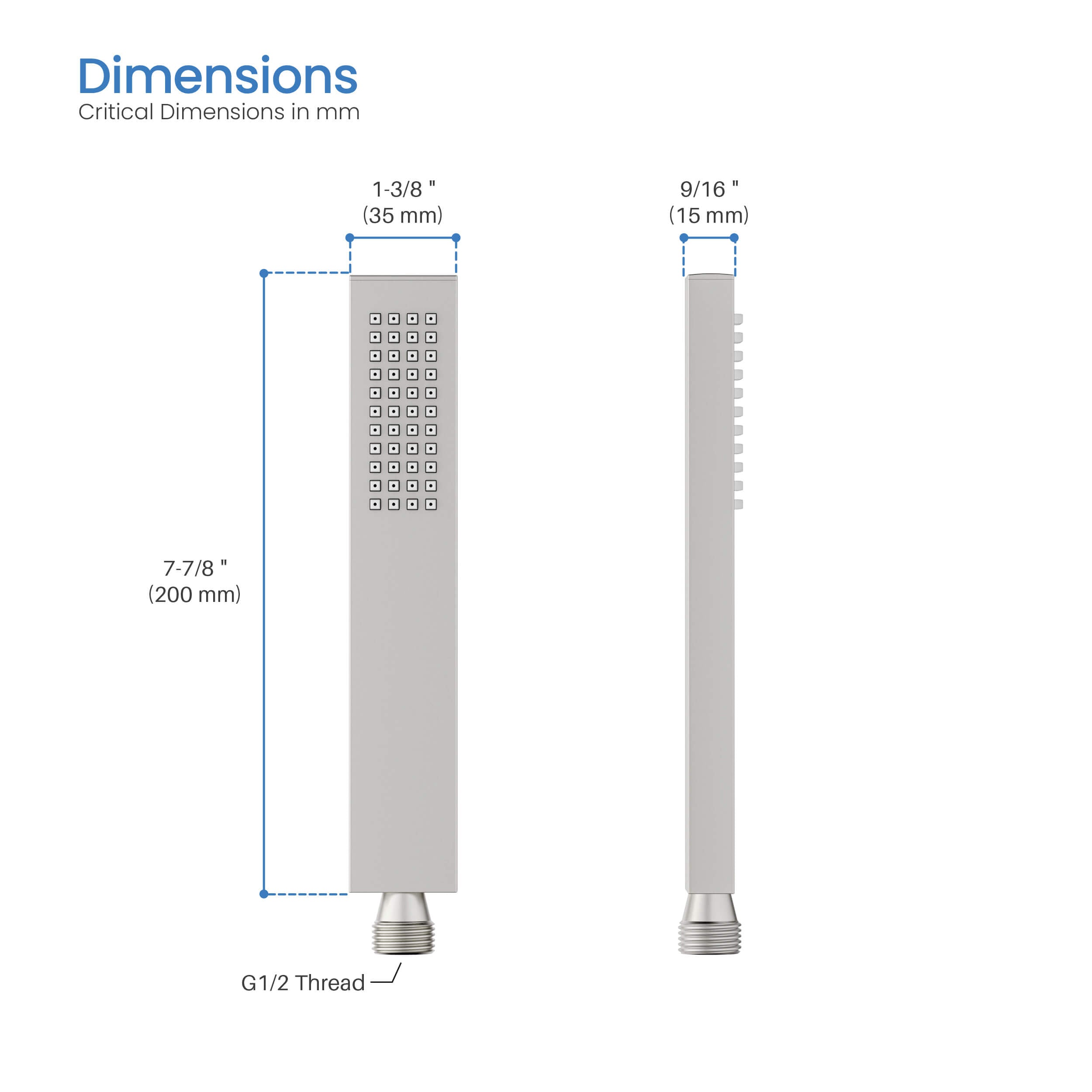 Cube Metal Handheld Shower Head HS1004