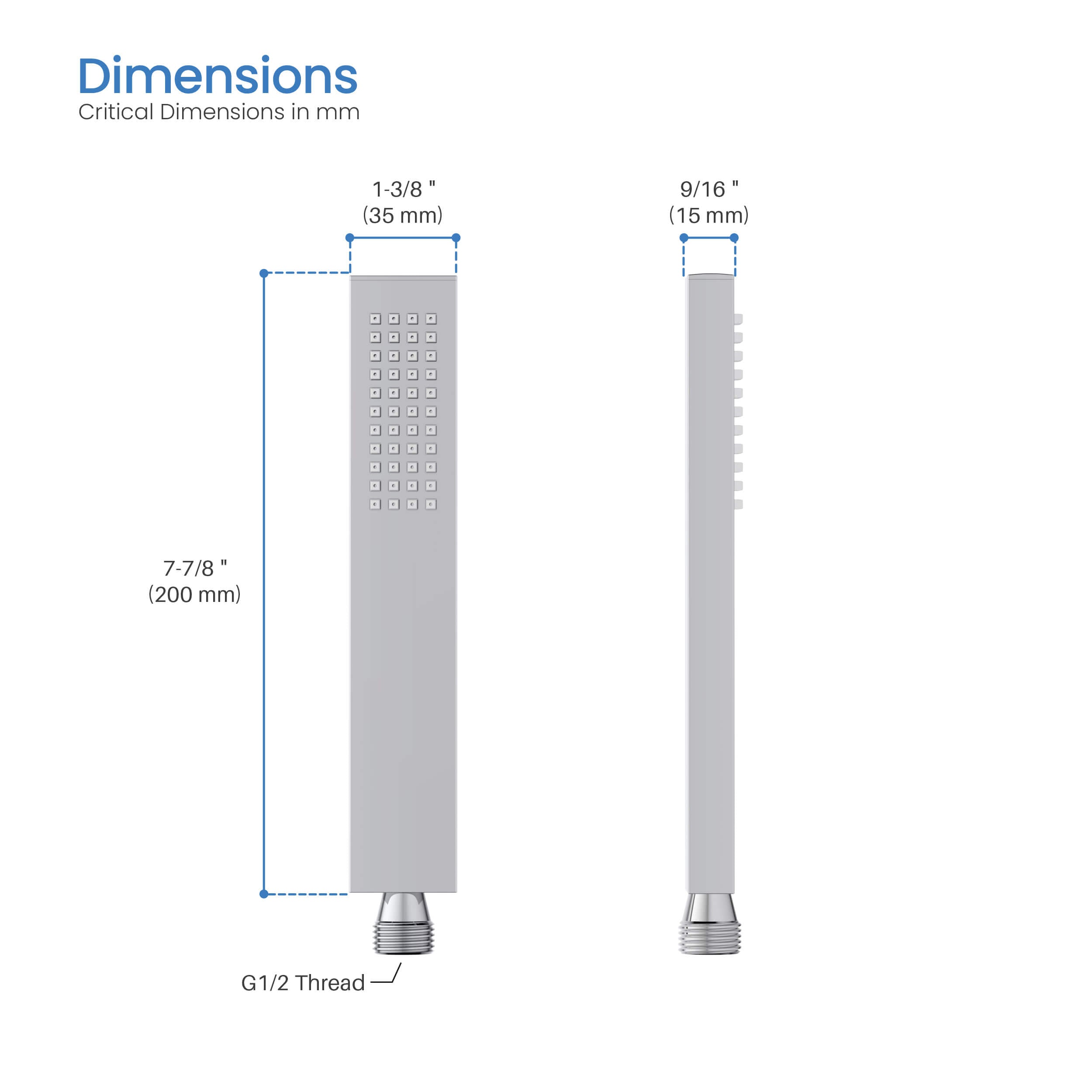 Cube Metal Handheld Shower Head HS1004