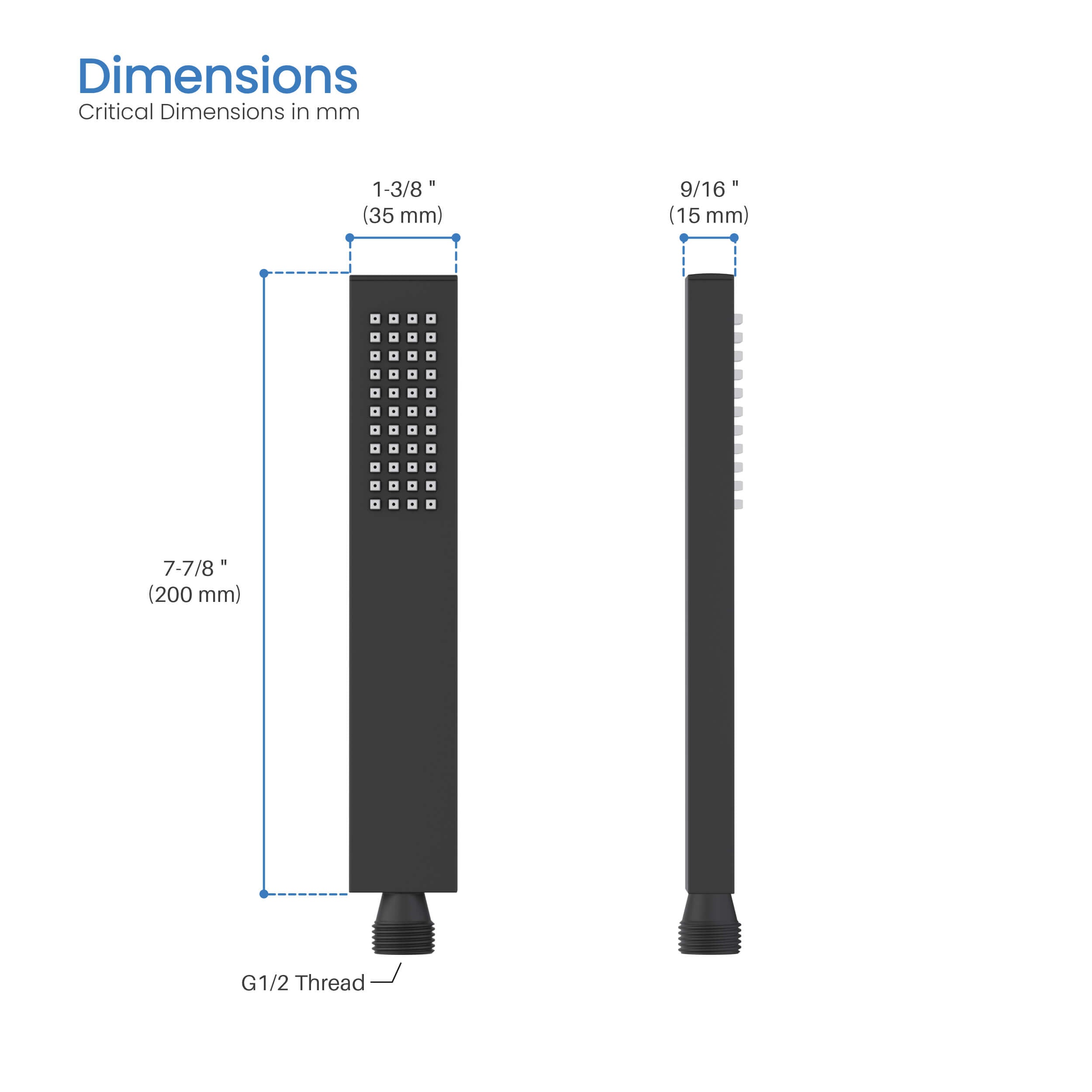 Cube Metal Handheld Shower Head HS1004