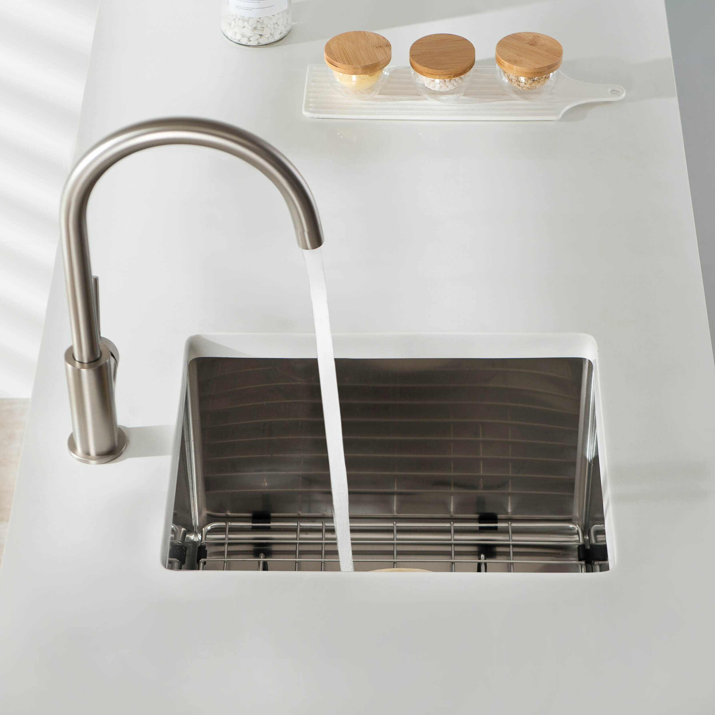 14″ Handcrafted Undermount Single Bowl 16 gauge Stainless Steel Kitchen Sink – K1-S14