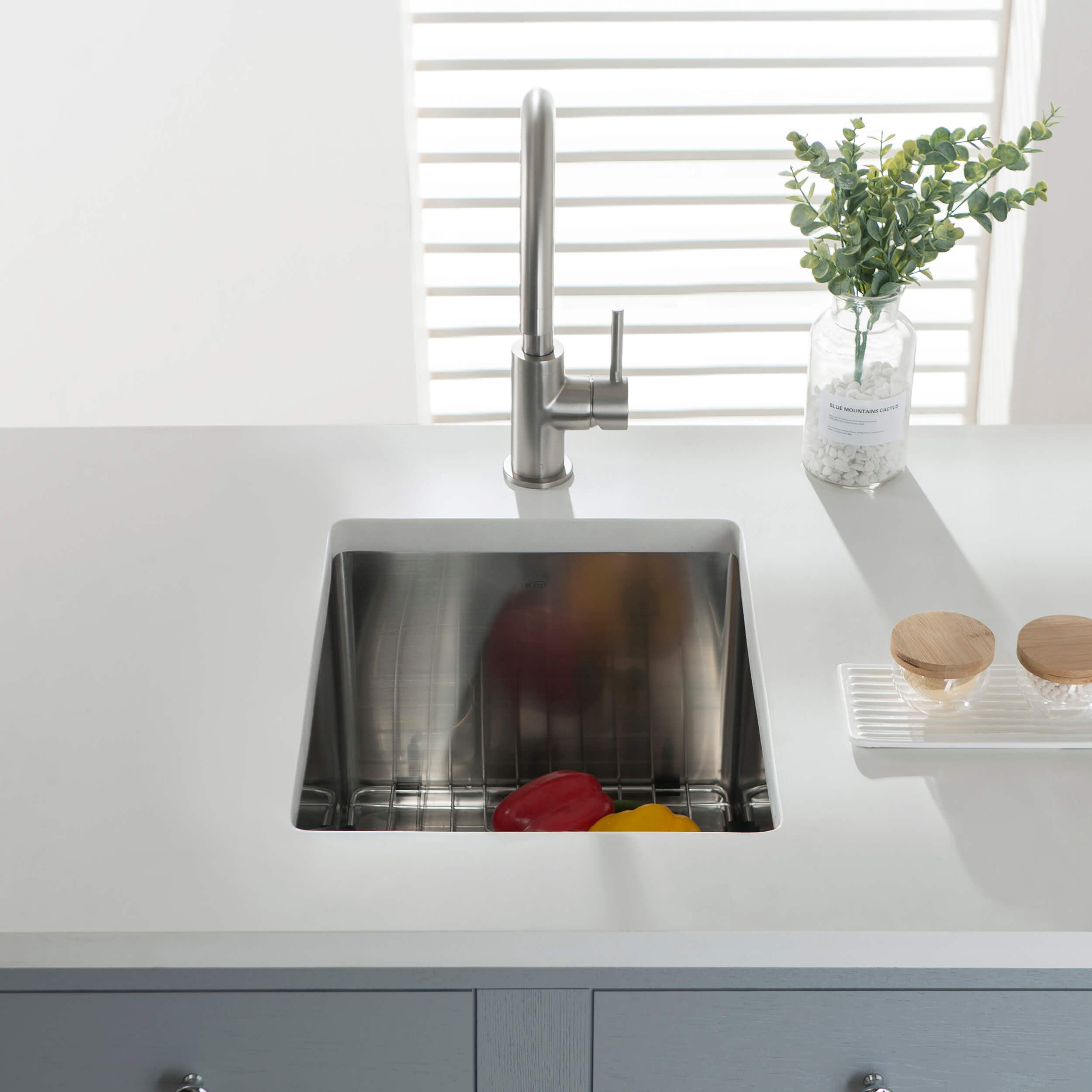 14″ Handcrafted Undermount Single Bowl 16 gauge Stainless Steel Kitchen Sink – K1-S14