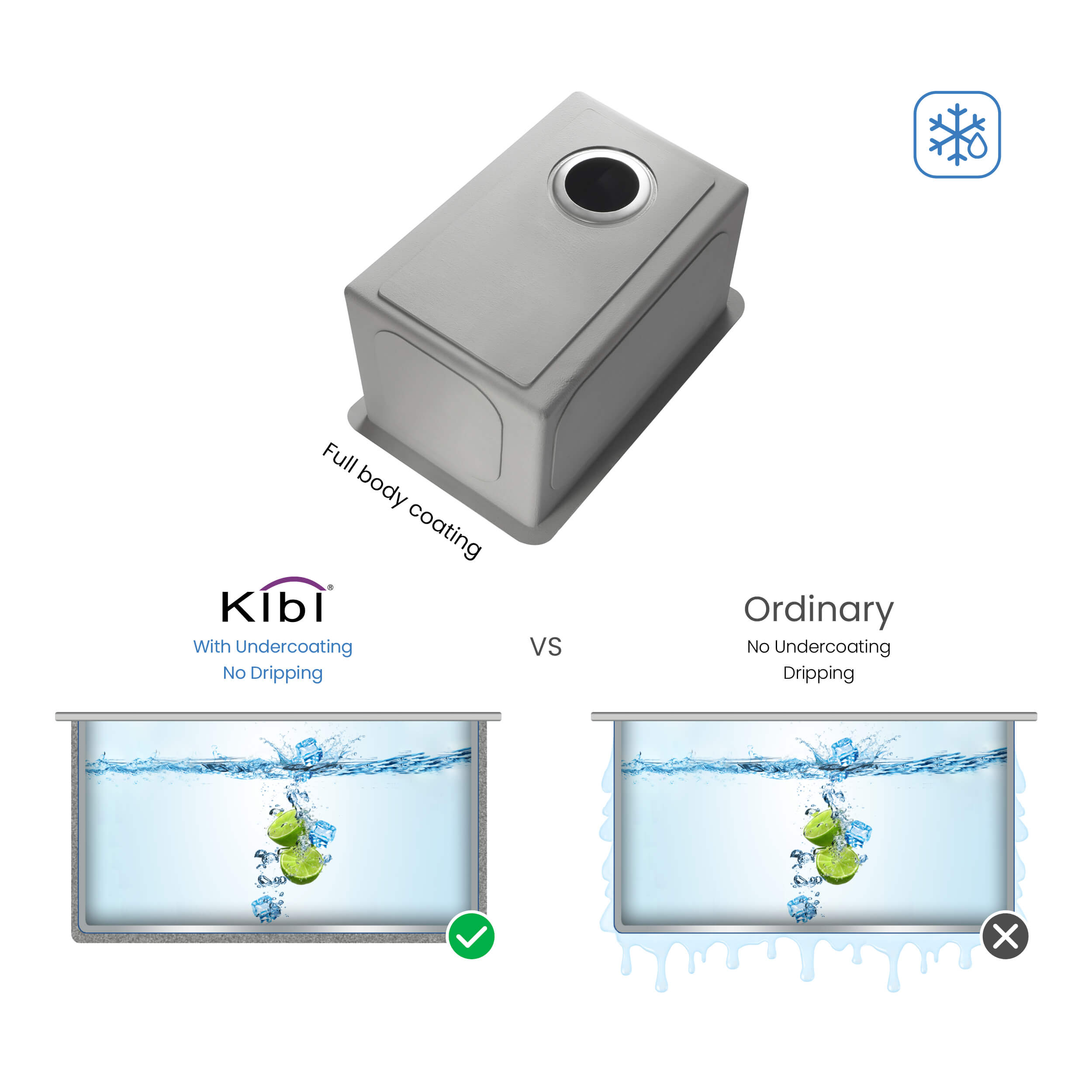 14″ Handcrafted Undermount Single Bowl 16 gauge Stainless Steel Kitchen Sink – K1-S14