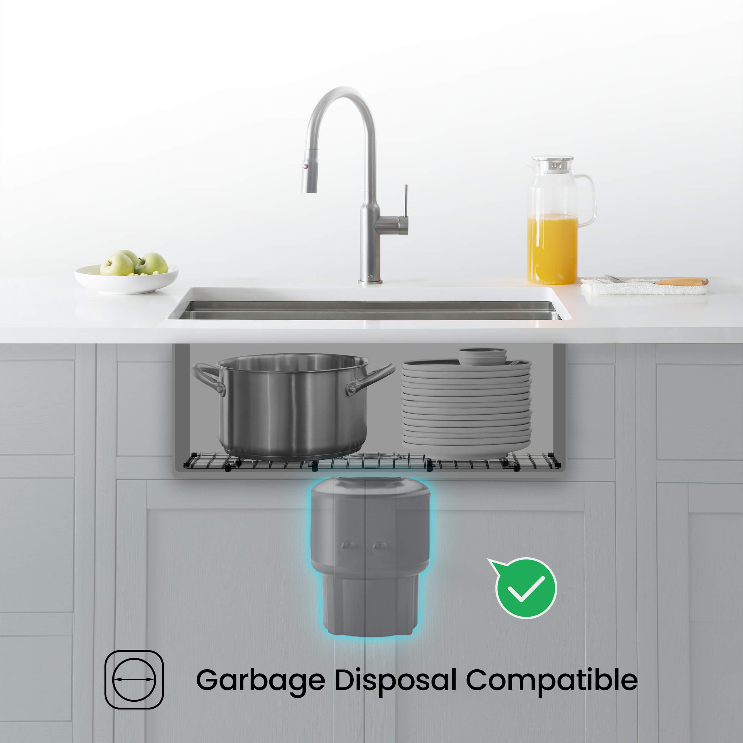 14″ Handcrafted Undermount Single Bowl 16 gauge Stainless Steel Kitchen Sink – K1-S14