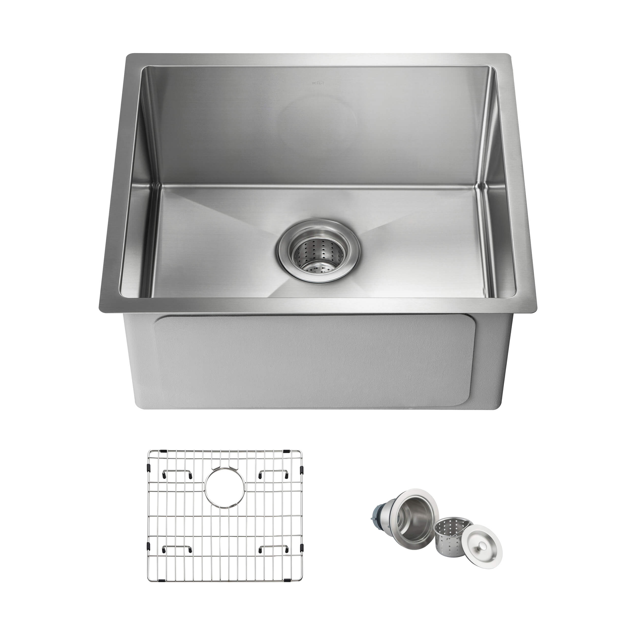 21″ Handcrafted Undermount Single Bowl 16 gauge Stainless Steel Kitchen Sink – K1-S21