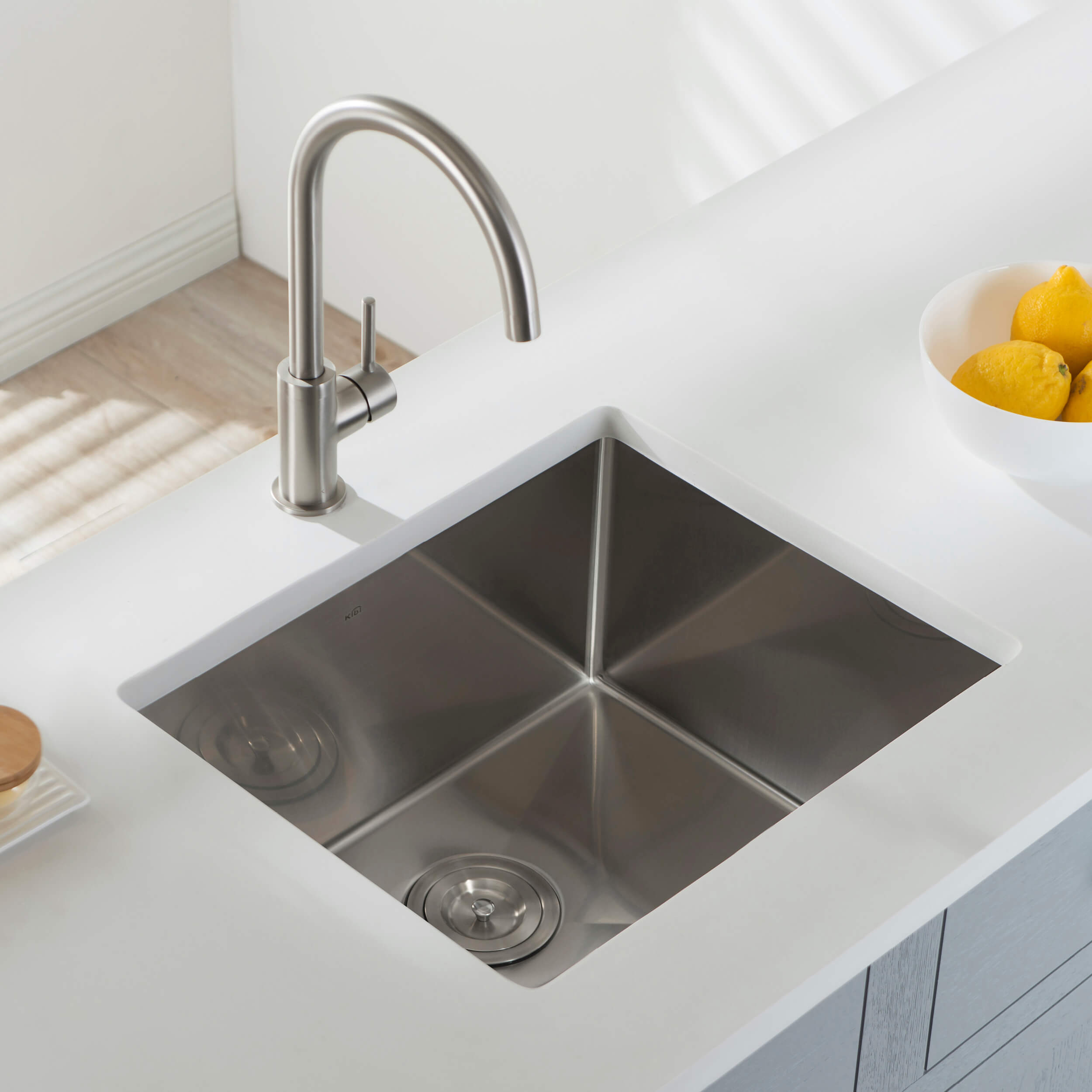 21″ Handcrafted Undermount Single Bowl 16 gauge Stainless Steel Kitchen Sink – K1-S21