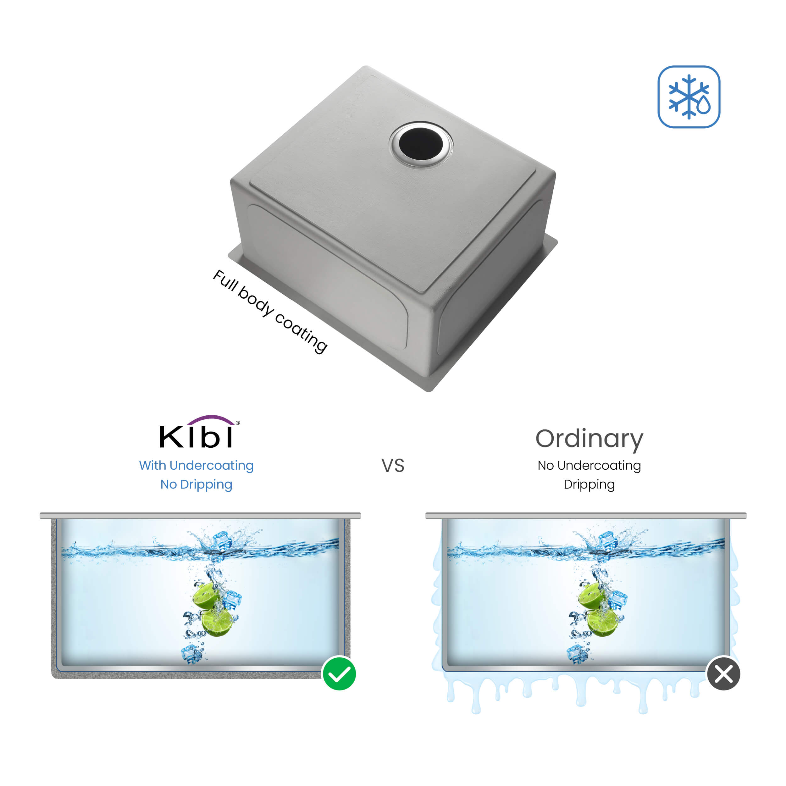 21″ Handcrafted Undermount Single Bowl 16 gauge Stainless Steel Kitchen Sink – K1-S21