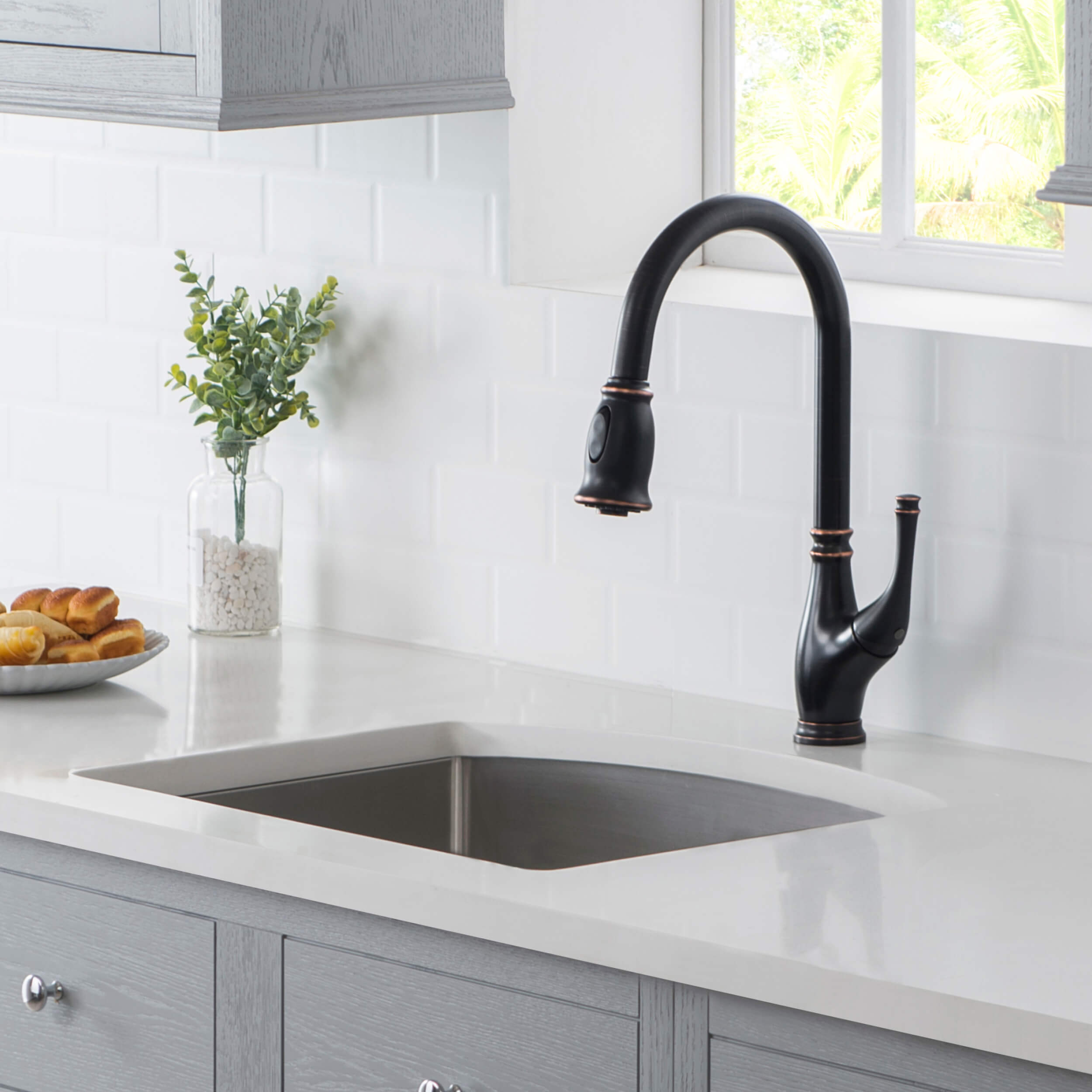 22″ Handcrafted Undermount Single Bowl 16 gauge D Shape Stainless Steel Kitchen Sink – K1-S22-D