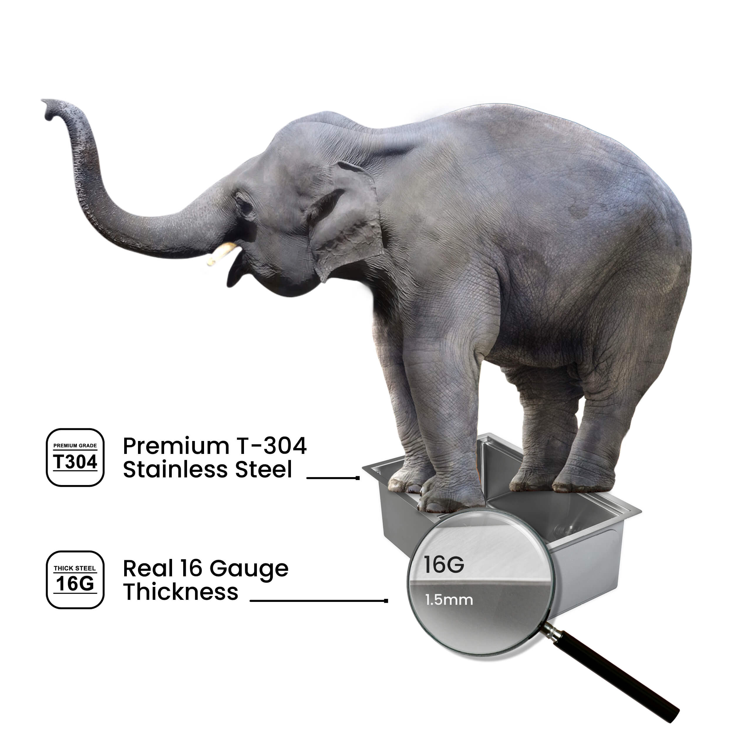 22″ Handcrafted Undermount Single Bowl 16 gauge D Shape Stainless Steel Kitchen Sink – K1-S22-D
