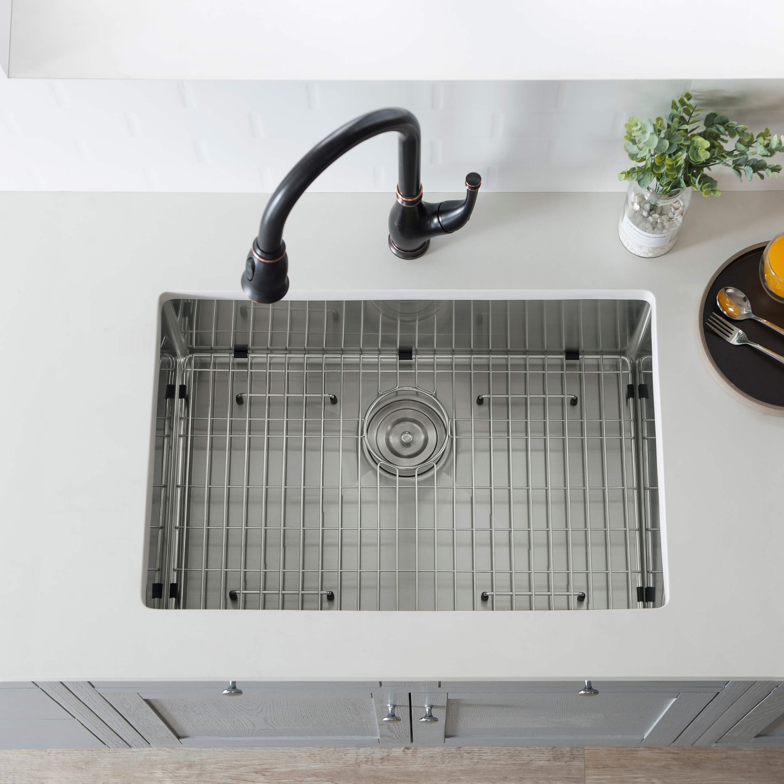 28″ Handcrafted Undermount Single Bowl 16 gauge Stainless Steel Kitchen Sink – K1-S28