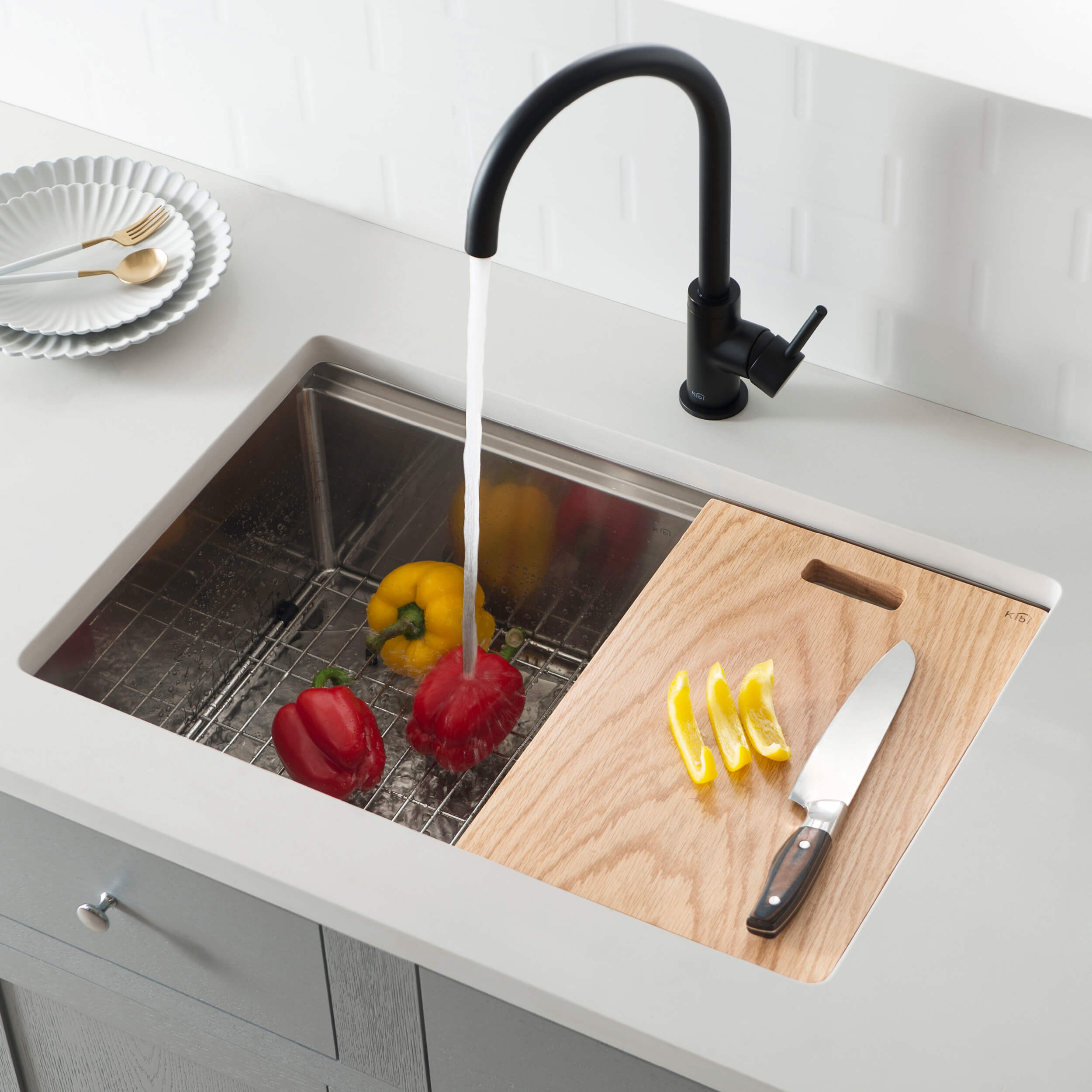 28″ Undermount Single Bowl Stainless Steel Workstation Sink – K1-S28T