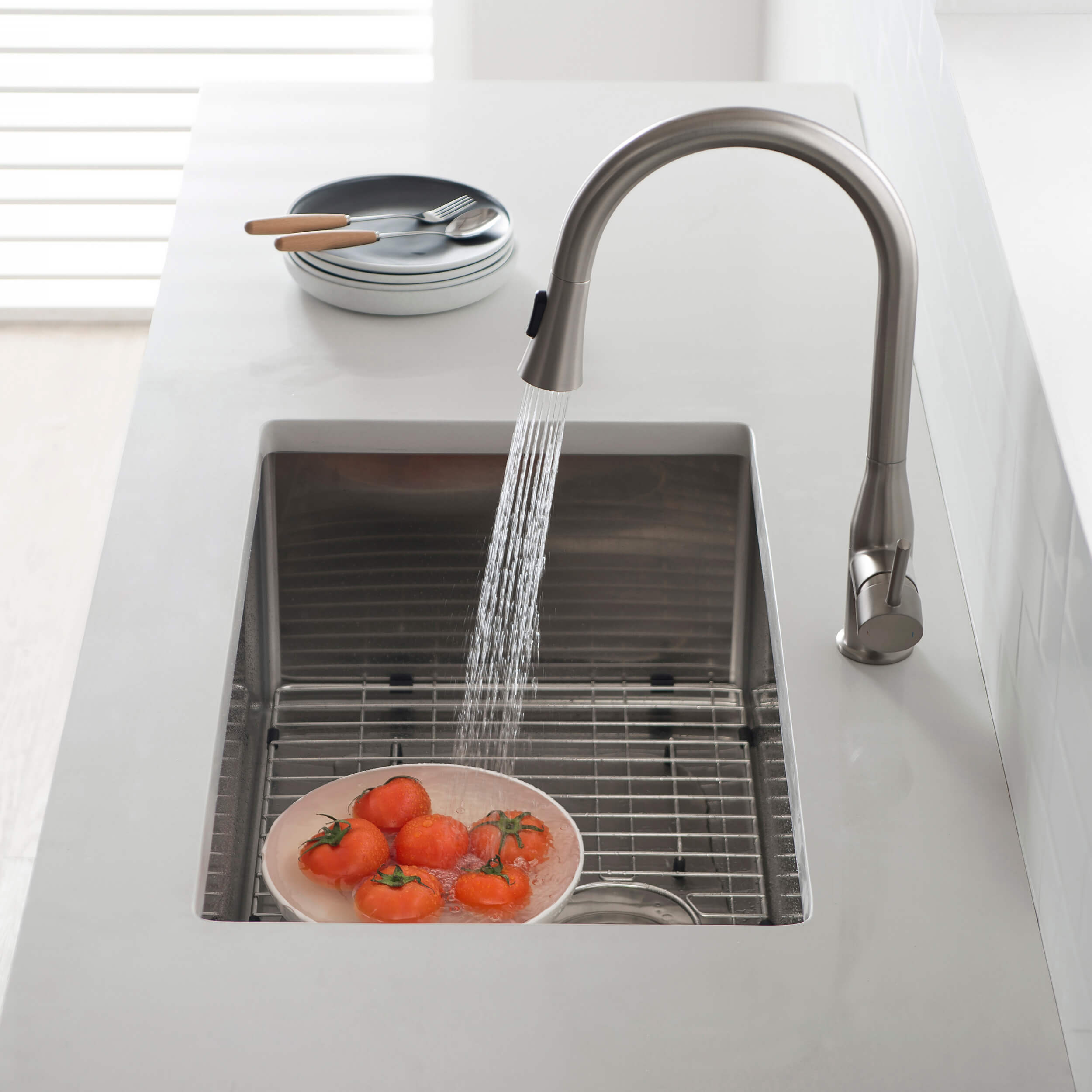 30″ Handcrafted Undermount Single Bowl 16 gauge Stainless Steel Kitchen Sink – K1-S30