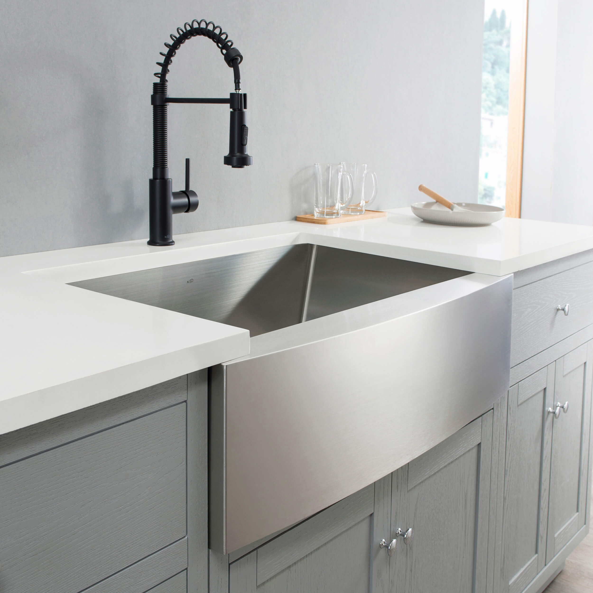 30″ Handcrafted Farmhouse Apron Single Bowl Stainless Steel Kitchen Sink – K1-SF30