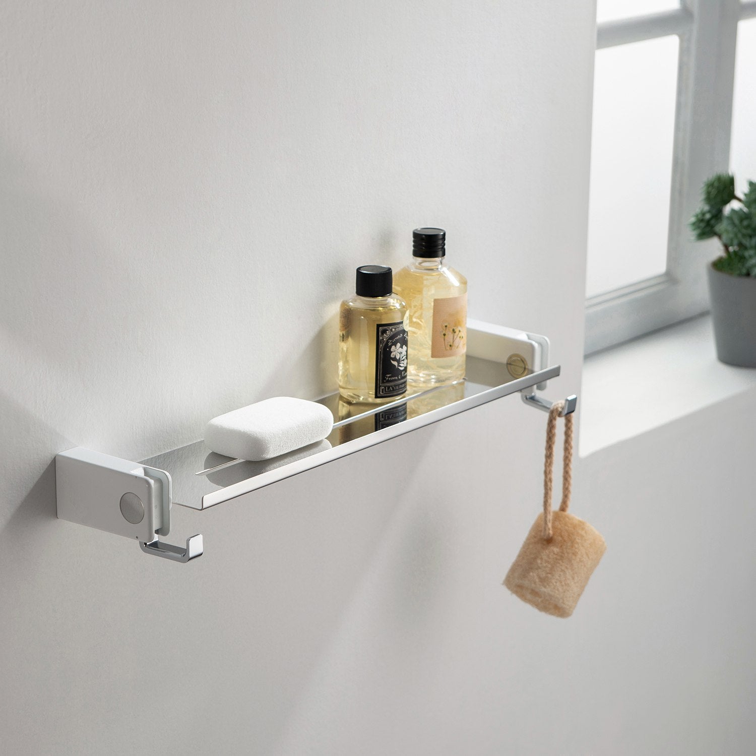 Bathroom Hardware Accessory Wall Mounted Towel Shelf with Hook KBA1005