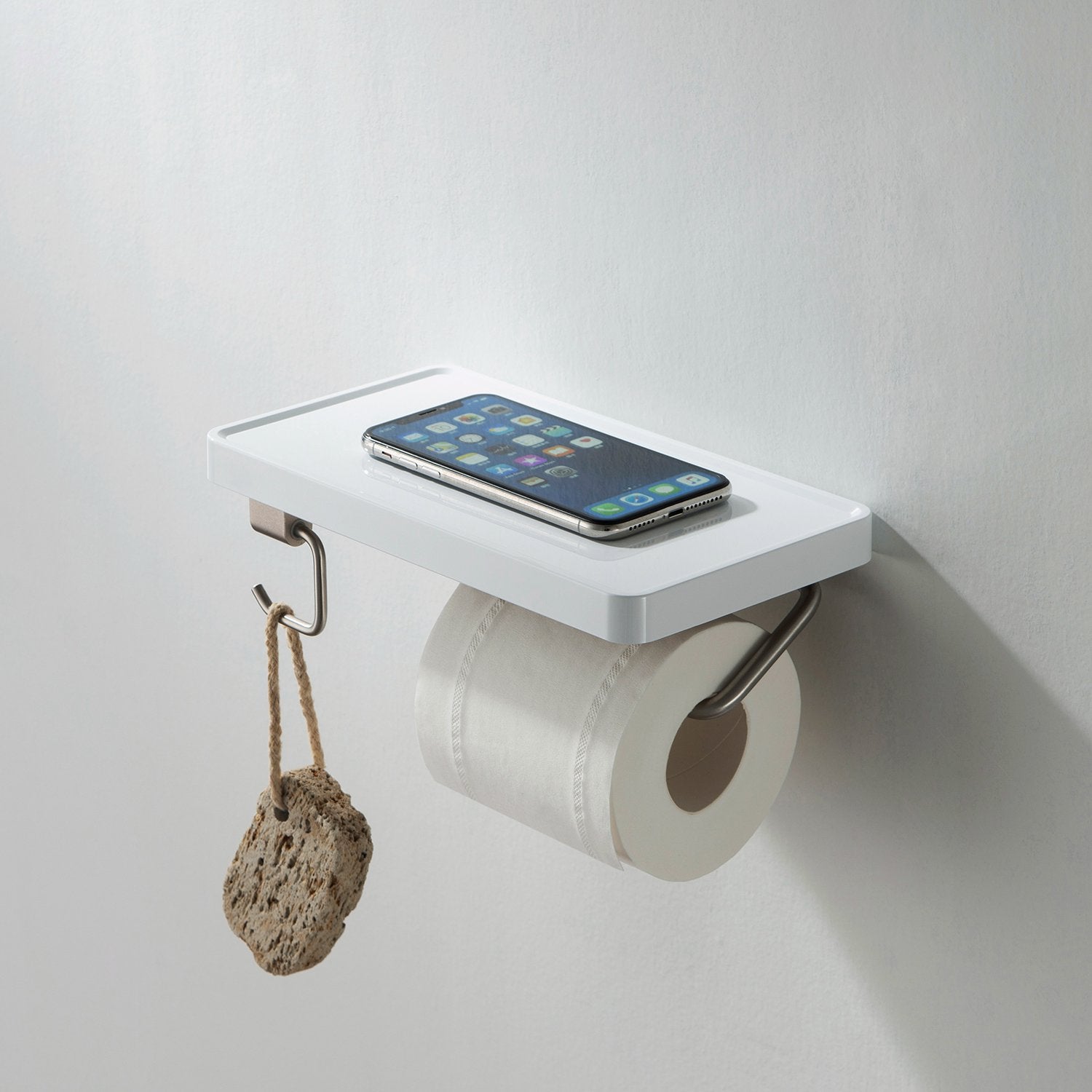 Bathroom Brusheded Nickel Hardware Accessory Wall Mounted Tissue Holder with Shelf KBA1207