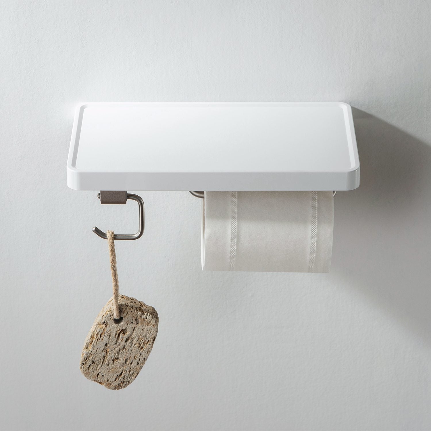Bathroom Brusheded Nickel Hardware Accessory Wall Mounted Tissue Holder with Shelf KBA1207