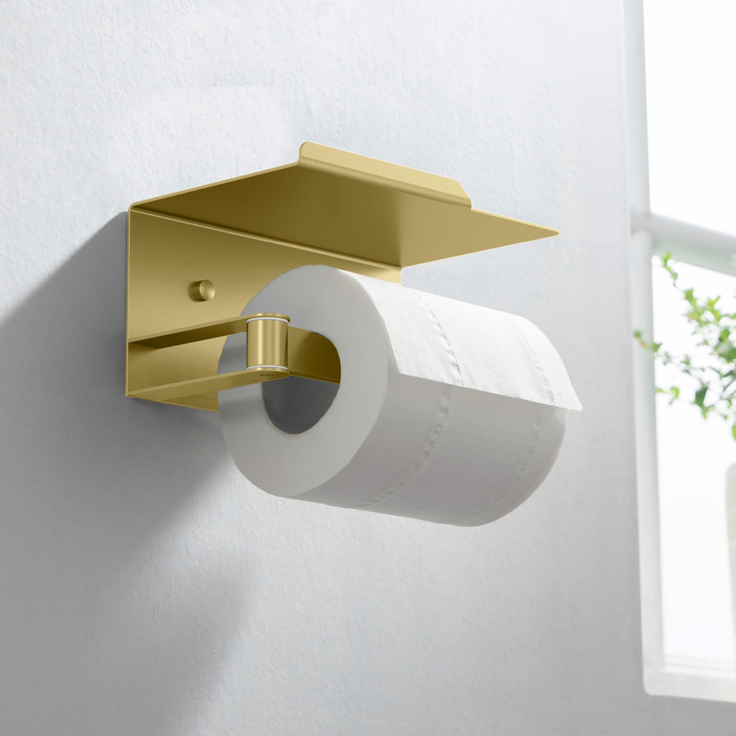 Bathroom Hardware Accessory Wall Mounted Tissue Holder includes Shelf KBA1209