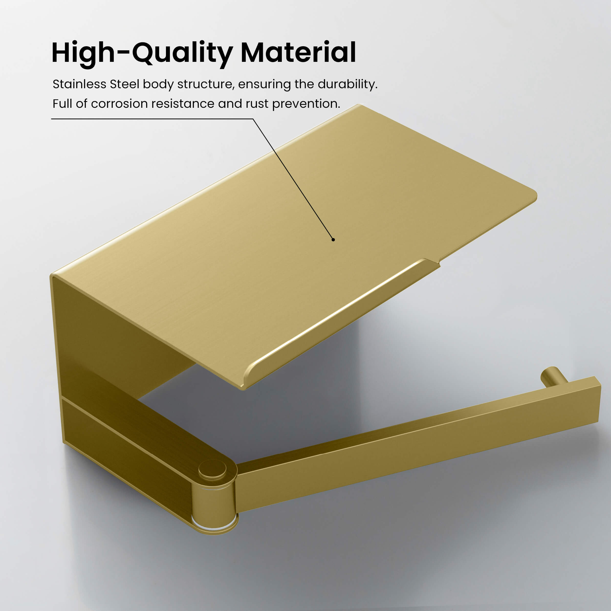 Bathroom Hardware Accessory Wall Mounted Tissue Holder includes Shelf KBA1209