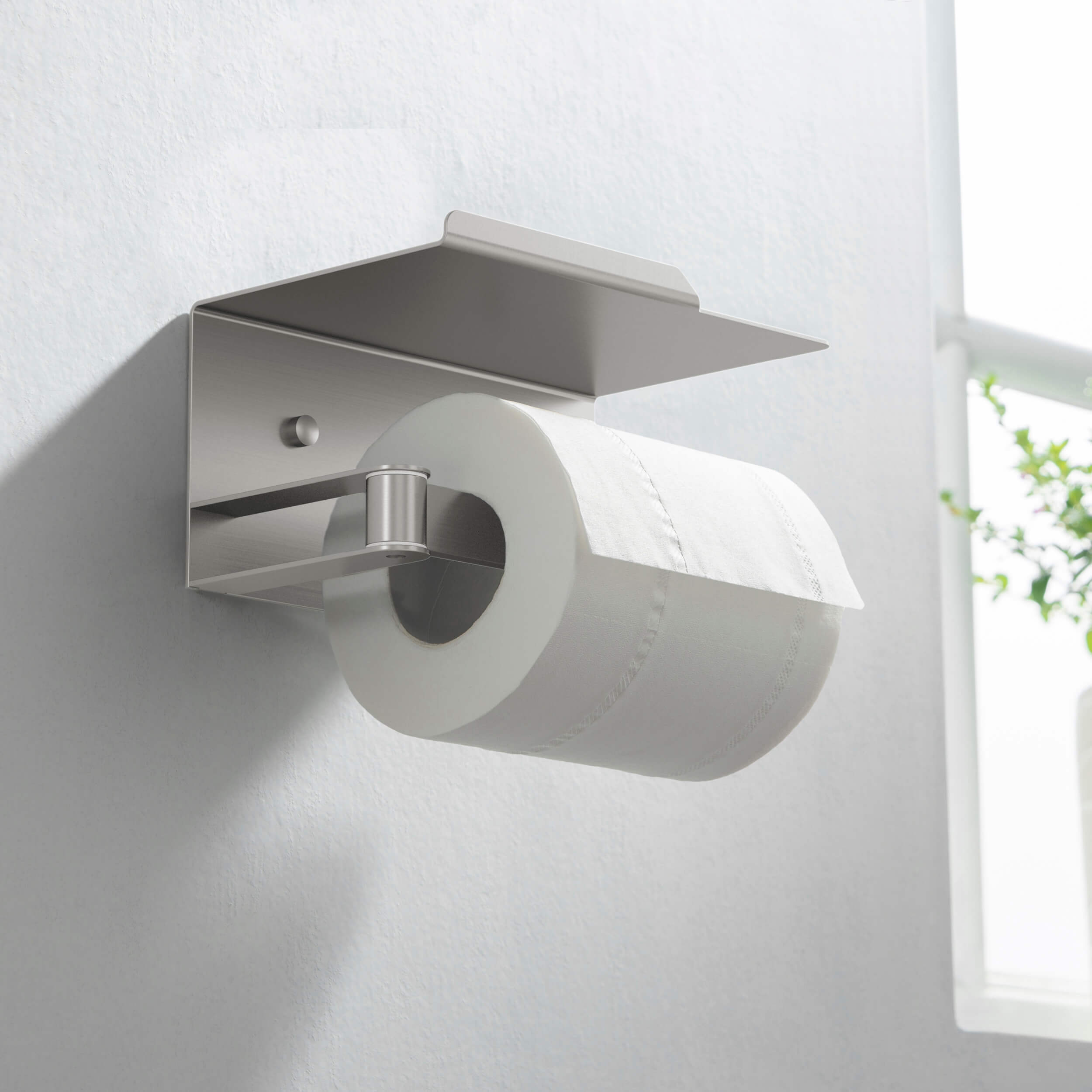 Bathroom Hardware Accessory Wall Mounted Tissue Holder includes Shelf KBA1209