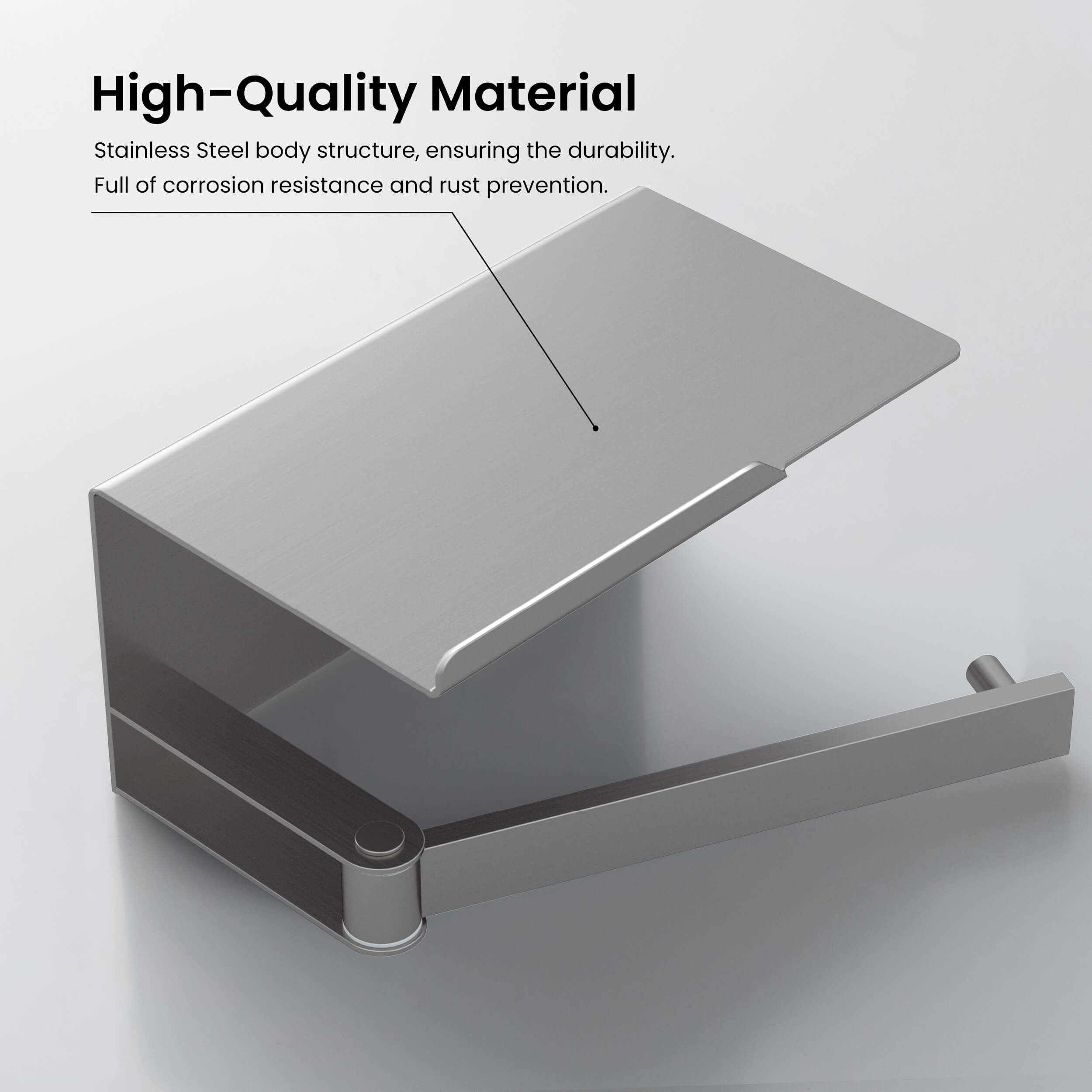 Bathroom Hardware Accessory Wall Mounted Tissue Holder includes Shelf KBA1209