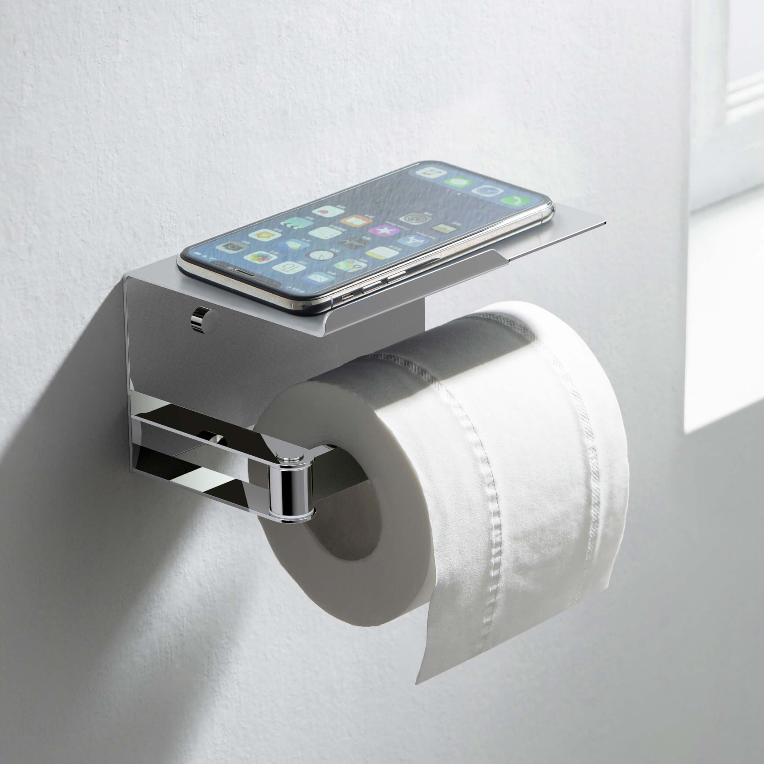 Bathroom Hardware Accessory Wall Mounted Tissue Holder includes Shelf KBA1209