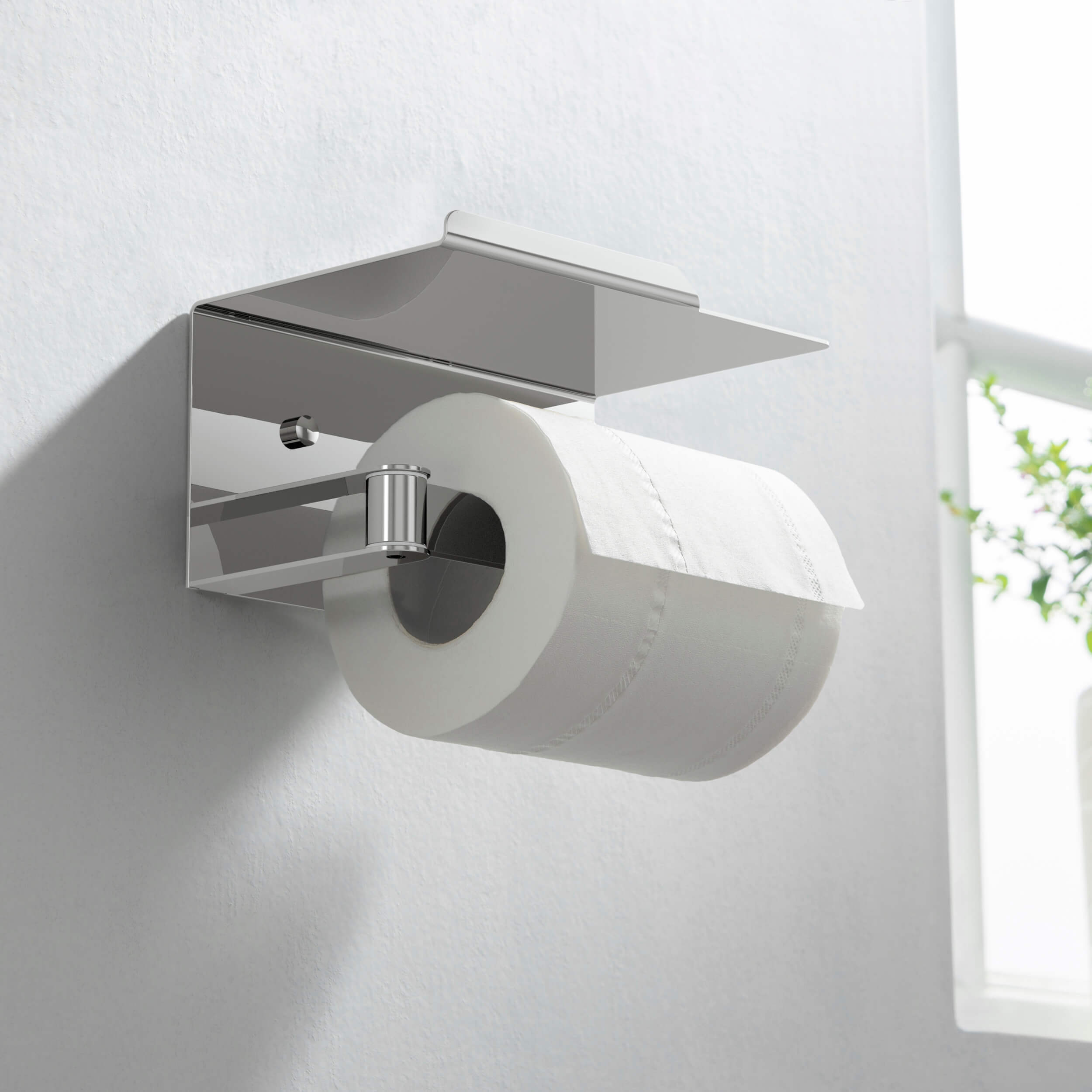 Bathroom Hardware Accessory Wall Mounted Tissue Holder includes Shelf KBA1209