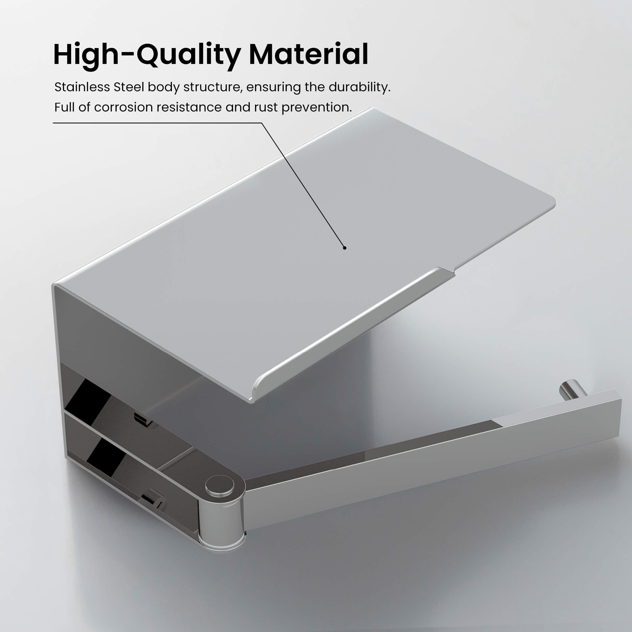 Bathroom Hardware Accessory Wall Mounted Tissue Holder includes Shelf KBA1209