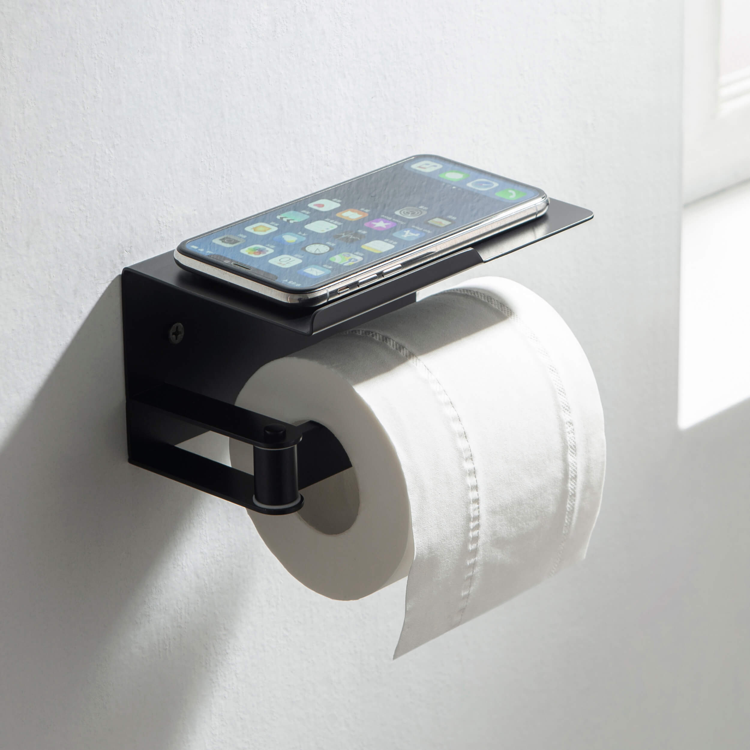 Bathroom Hardware Accessory Wall Mounted Tissue Holder includes Shelf KBA1209