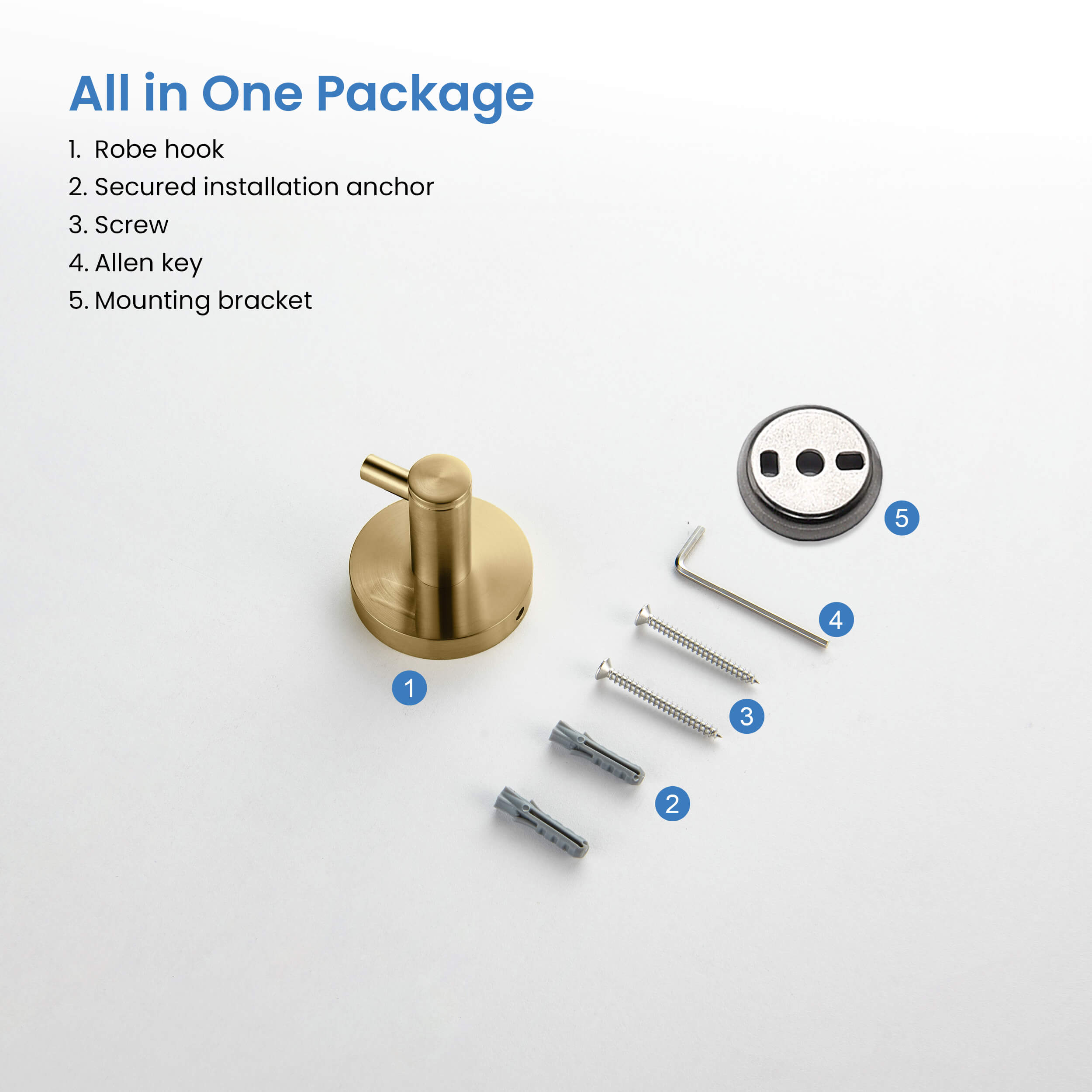 Circular Bathroom Towel & Robe Hook - KBA1401