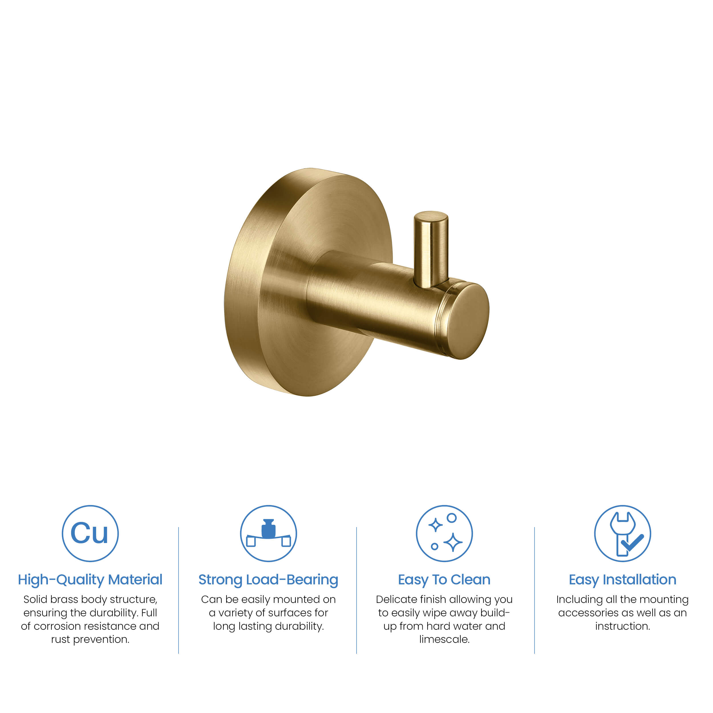 Circular Bathroom Towel & Robe Hook - KBA1401
