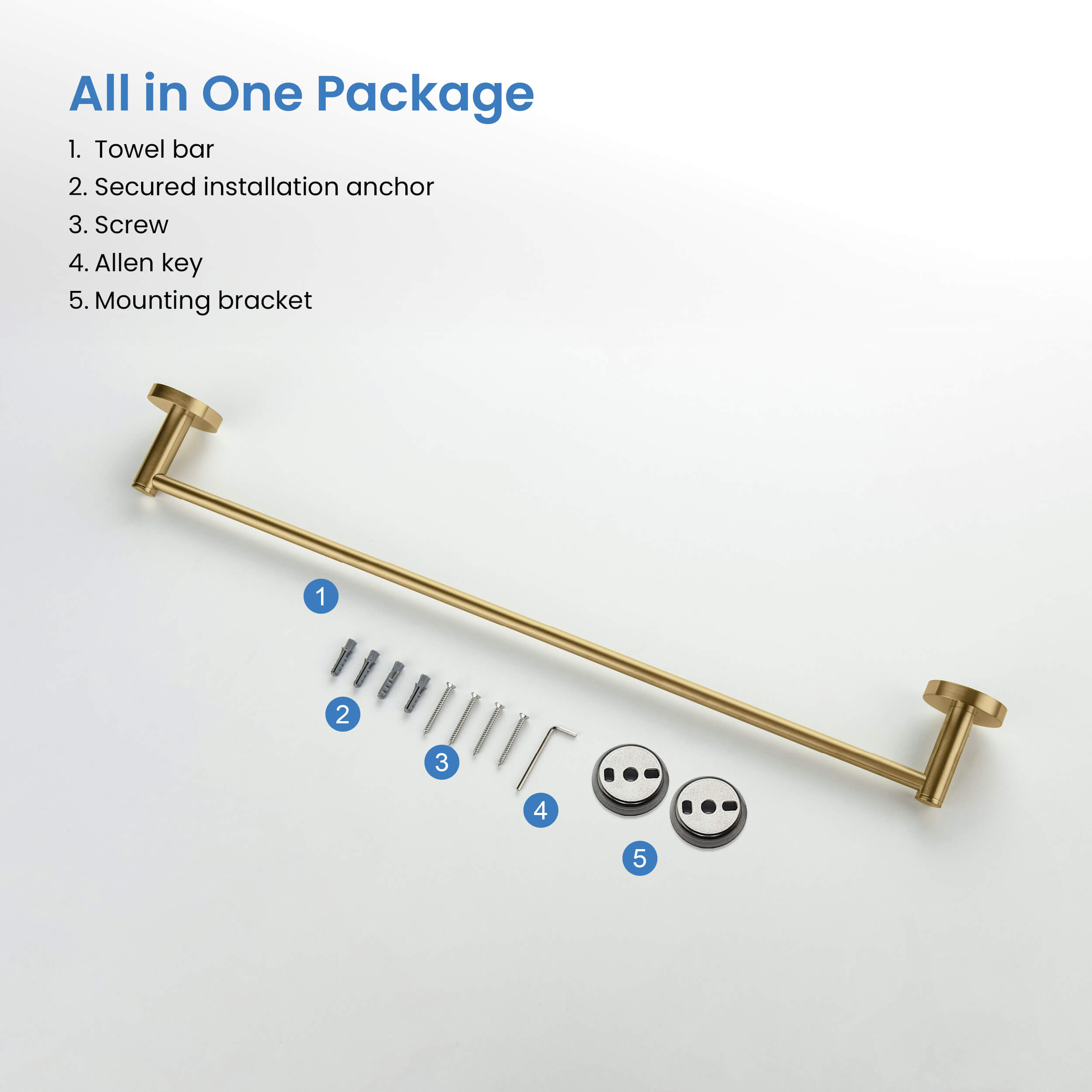 Circular 24 inch Bathroom Towel Bar KBA1404