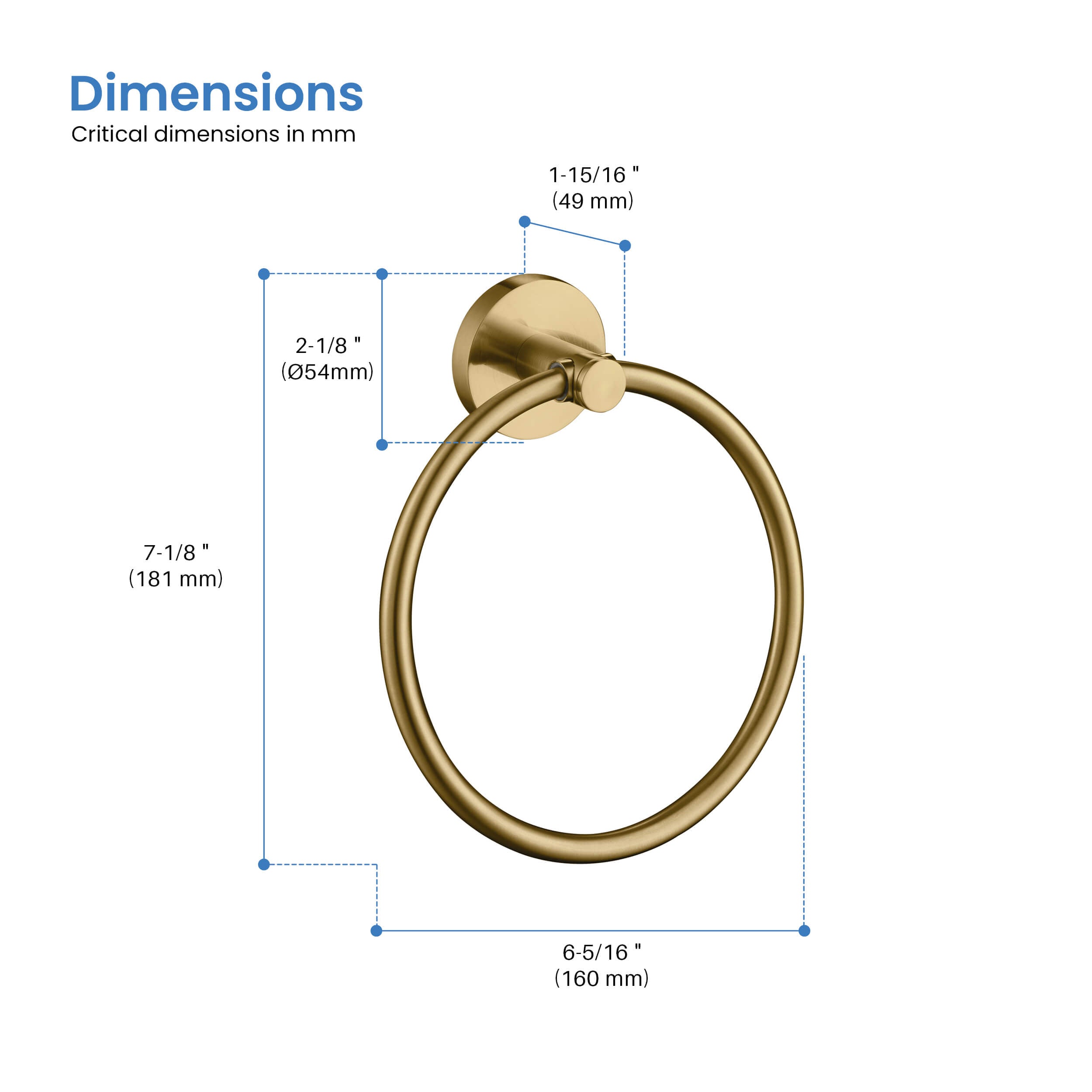 Circular Bathroom Towel Ring KBA1406