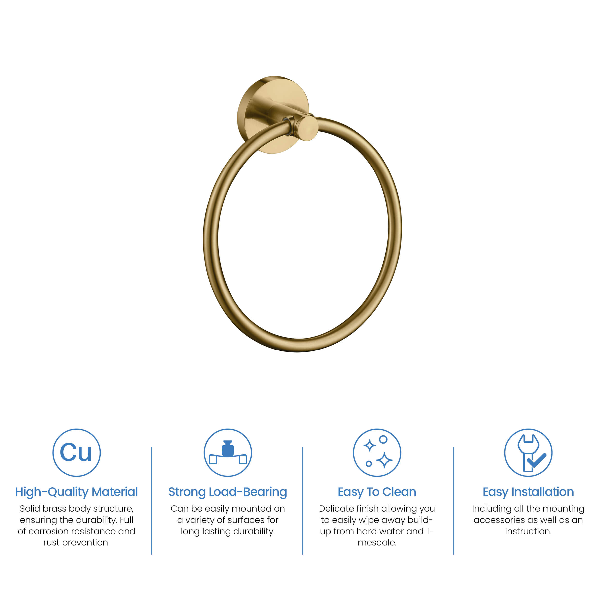 Circular Bathroom Towel Ring KBA1406