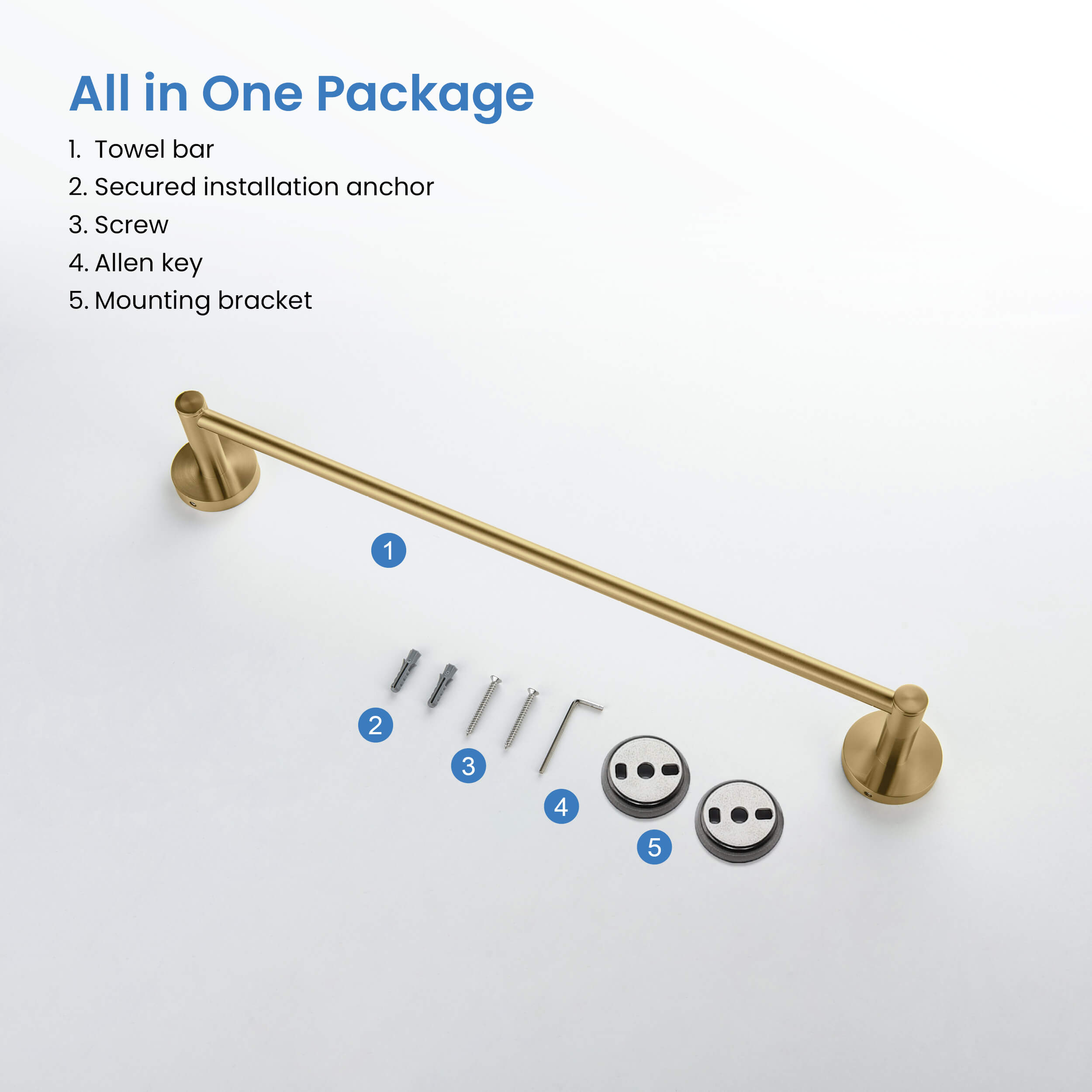 Circular Bathroom 18" Towel Bar KBA1407