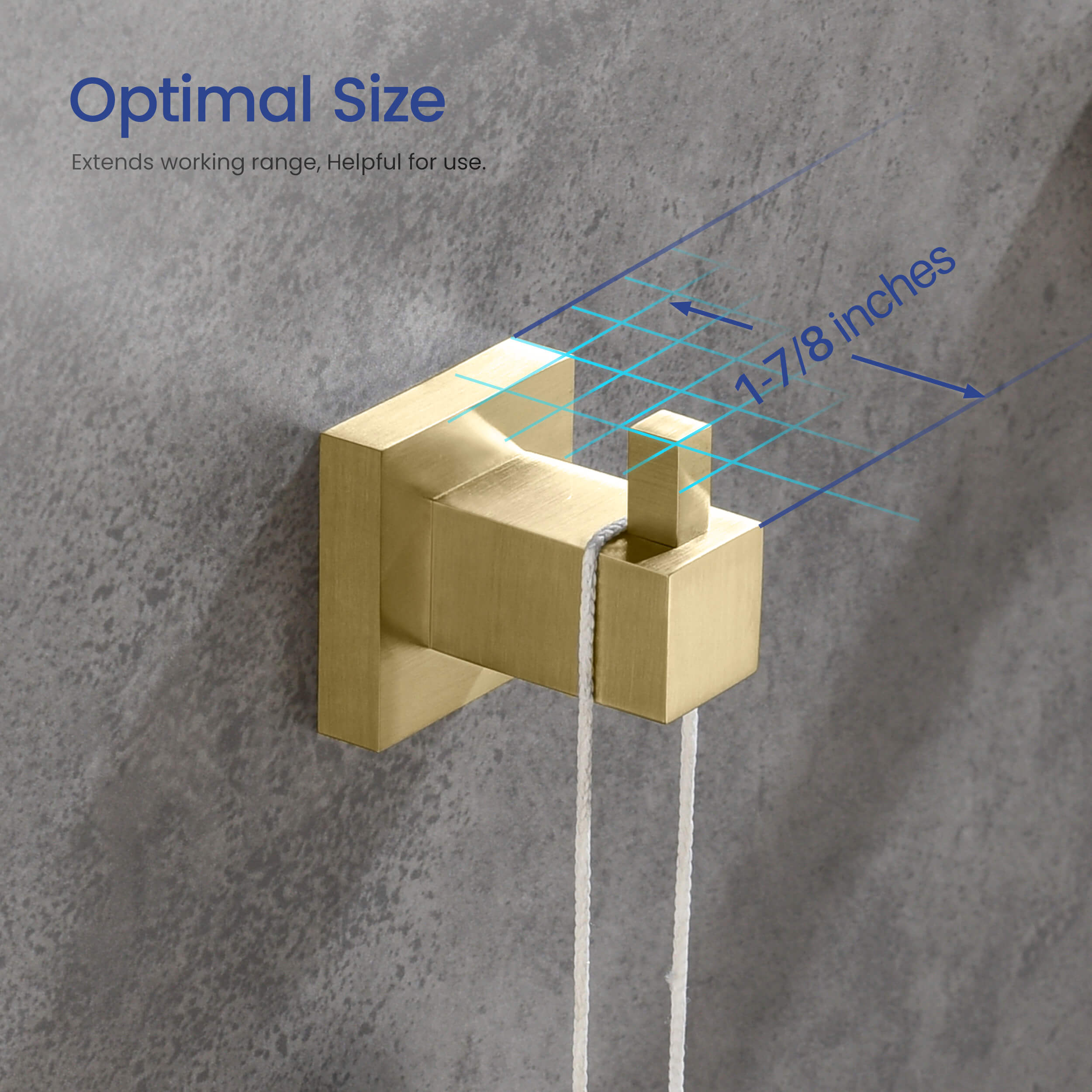 Cube Bathroom Towel & Robe Hook 3-Piece - KBA1501-3PC