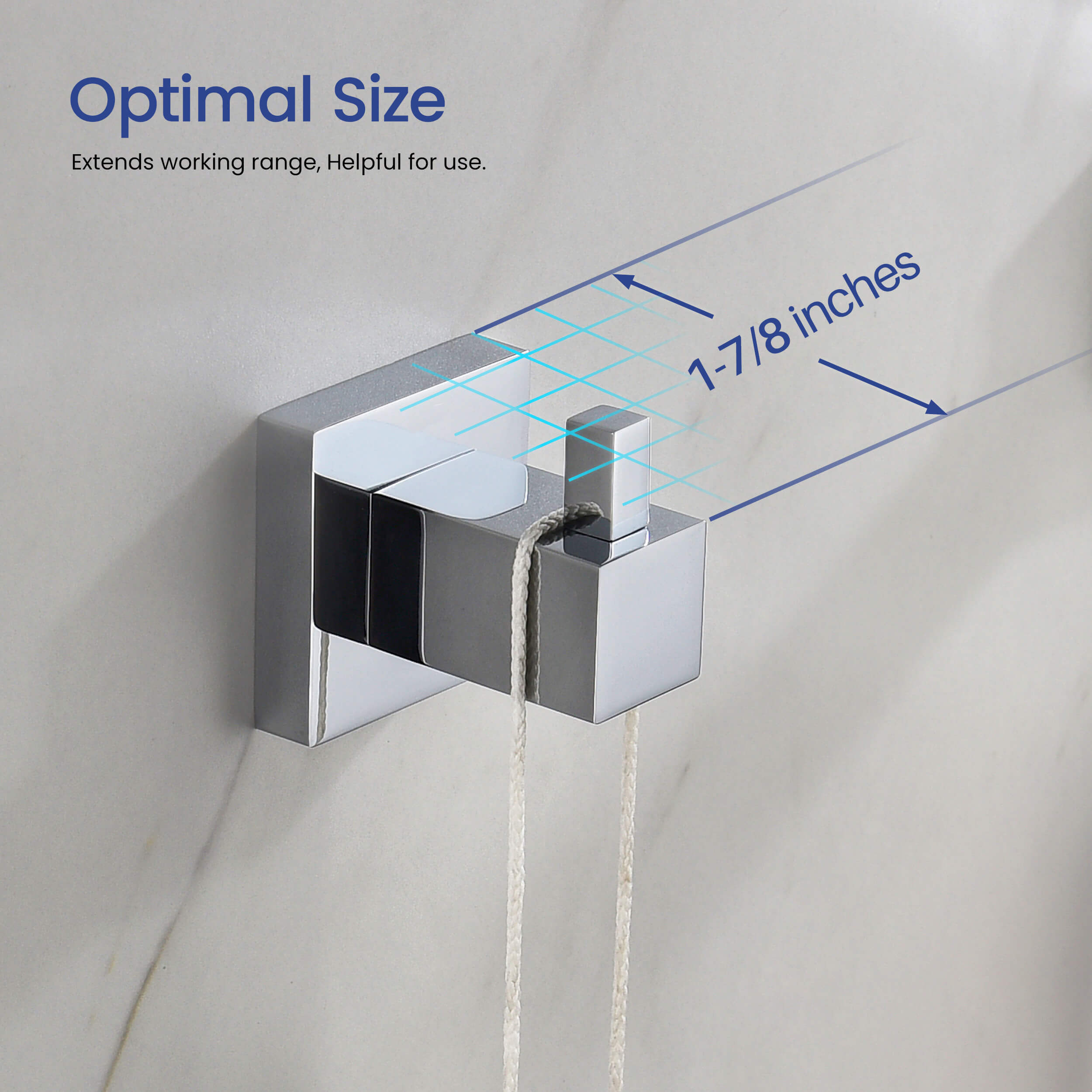 Cube Bathroom Towel & Robe Hook 3-Piece - KBA1501-3PC
