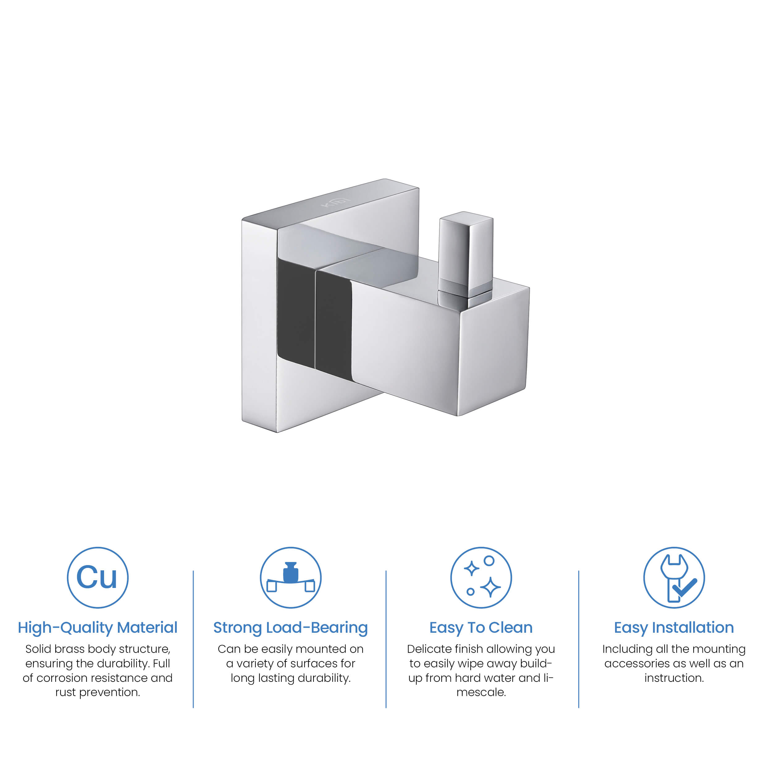 Cube Bathroom Towel & Robe Hook - KBA1501