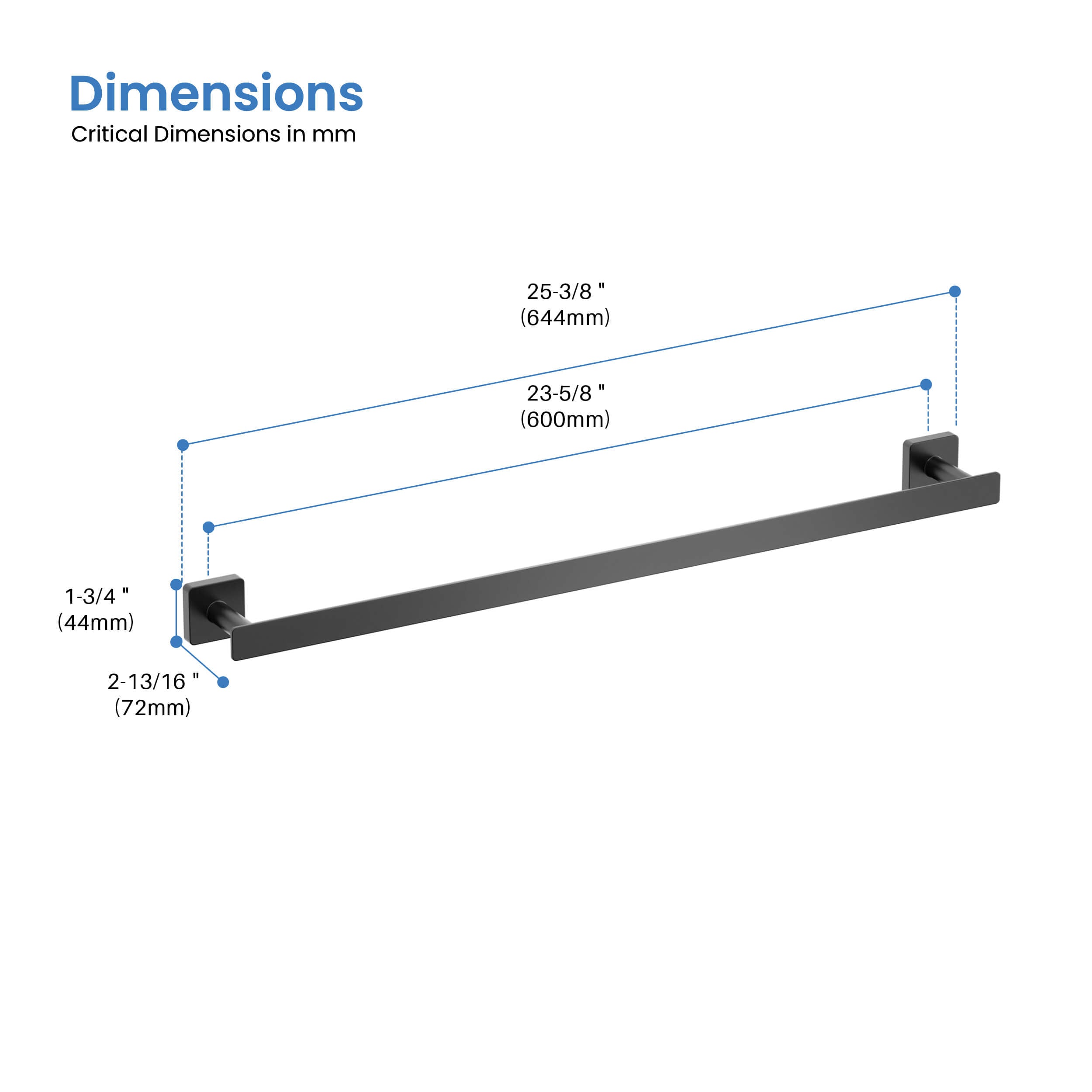 Blaze 24 inch Bathroom Towel Bar KBA1604