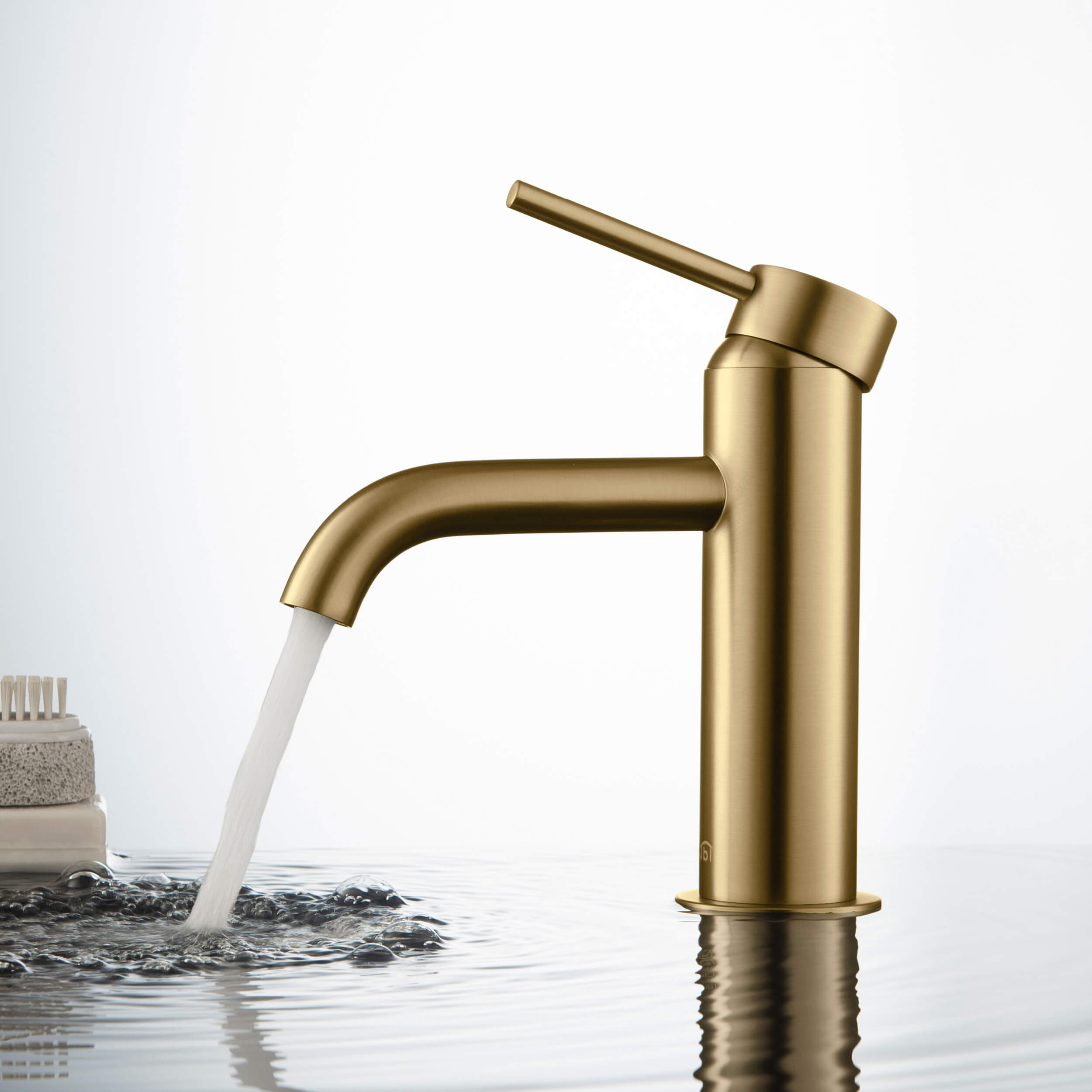 KIBI Circular Brass Single Handle Bathroom Vanity Sink Faucet - C-KBF1008-KPW100