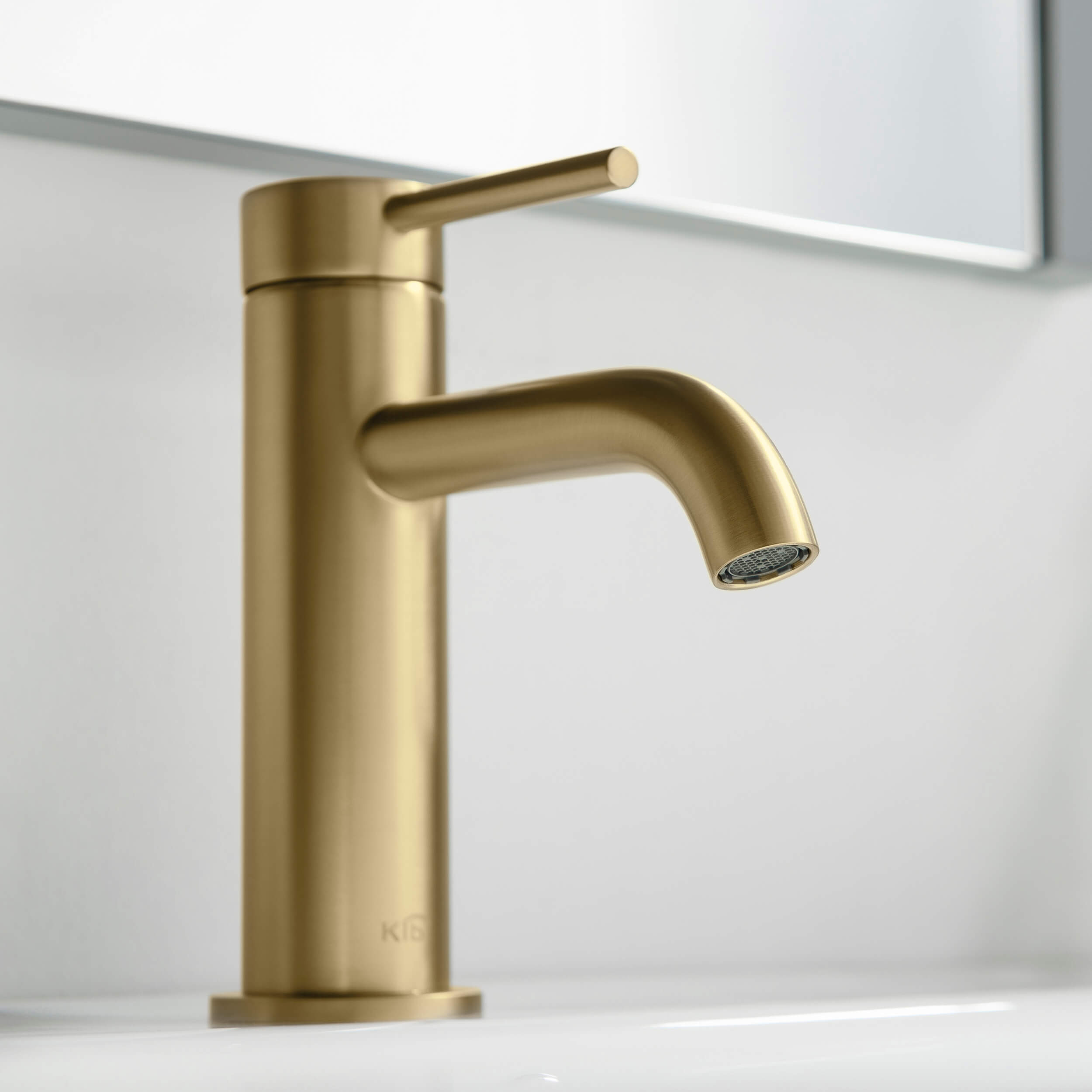 KIBI Circular Brass Single Handle Bathroom Vanity Sink Faucet - C-KBF1008-KPW100