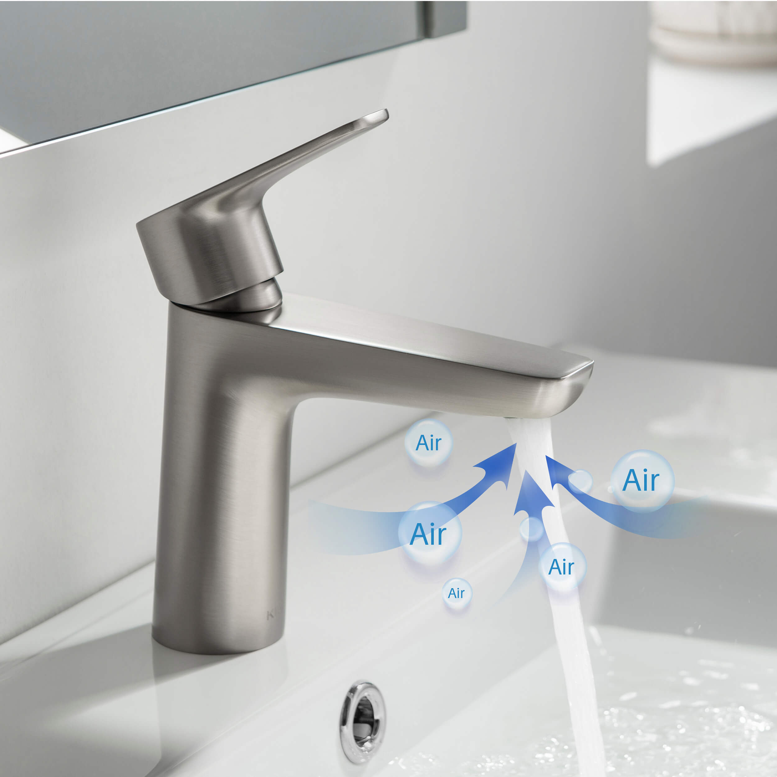 Harmony Single Handle Bathroom Vanity Sink Faucet with Pop Up Drain C-KBF1011-KPW100