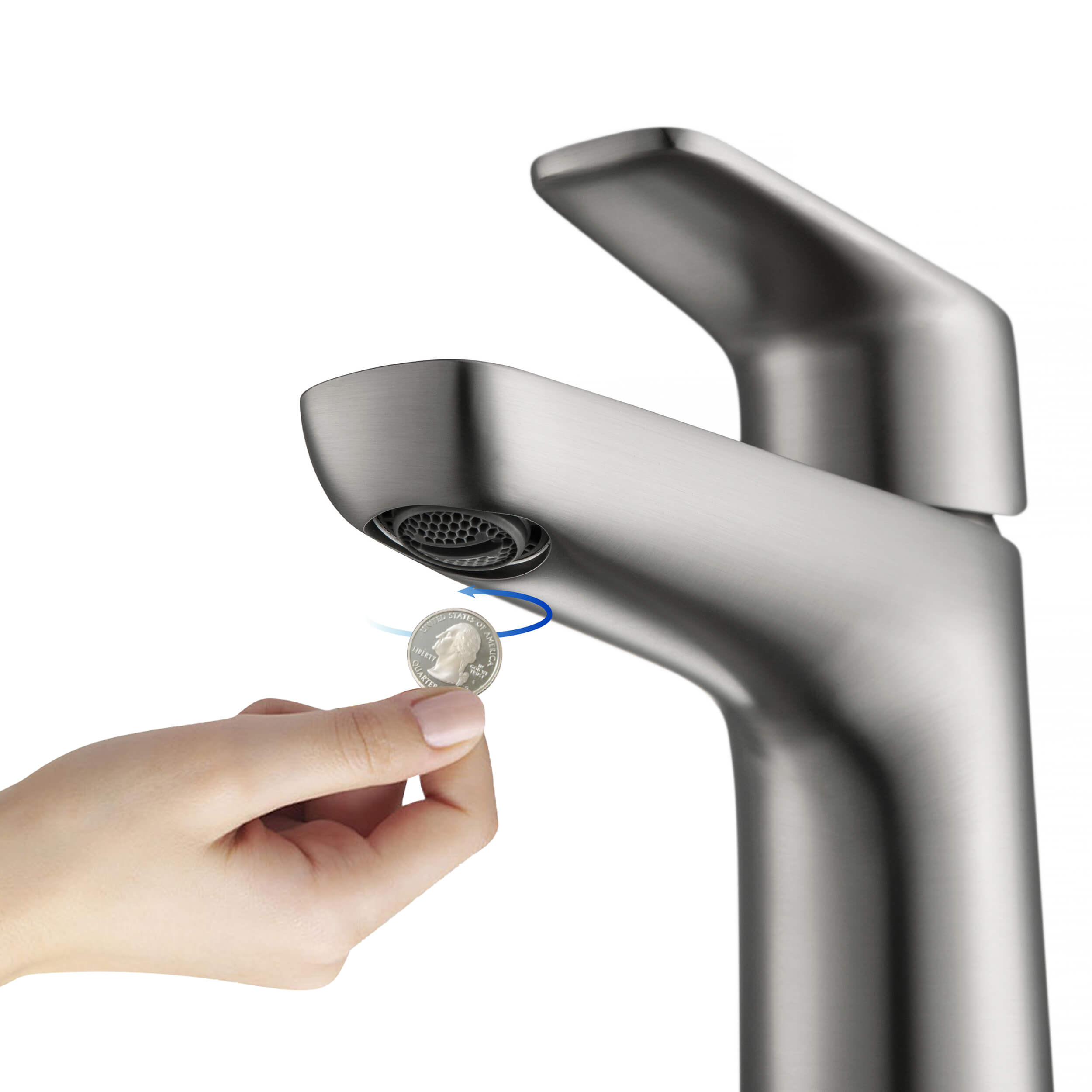 Harmony Single Handle Bathroom Vanity Sink Faucet with Pop Up Drain C-KBF1011-KPW100
