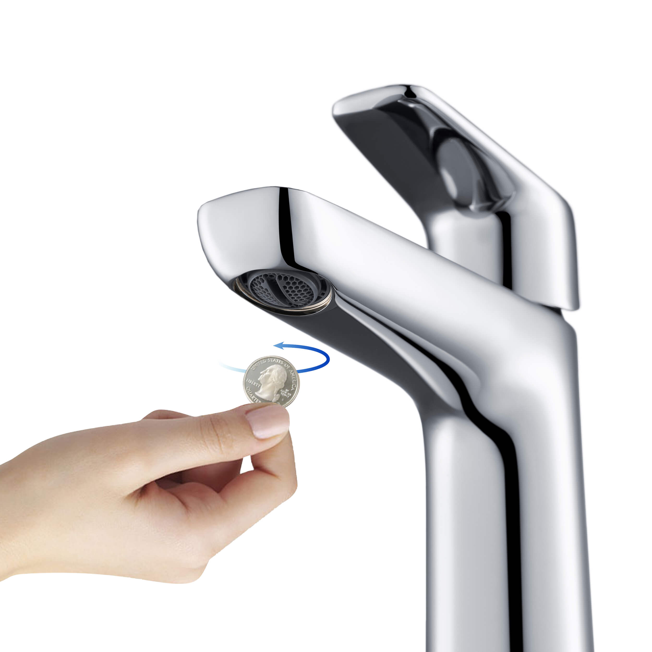 Harmony Single Handle Bathroom Vanity Sink Faucet with Pop Up Drain C-KBF1011-KPW100