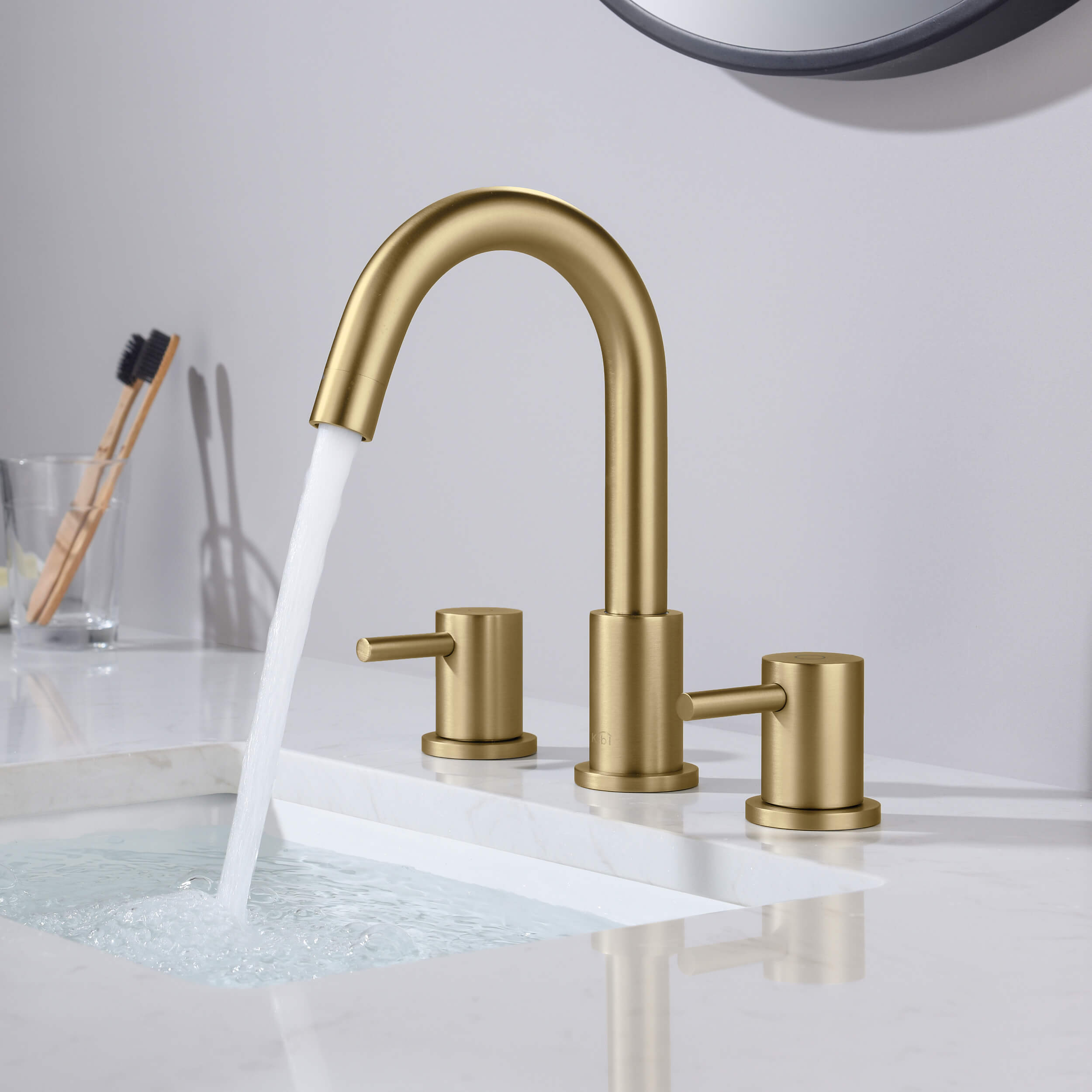 Circular 8″ Widespread Bathroom Sink Faucet with Drain Assembly – KBF1016