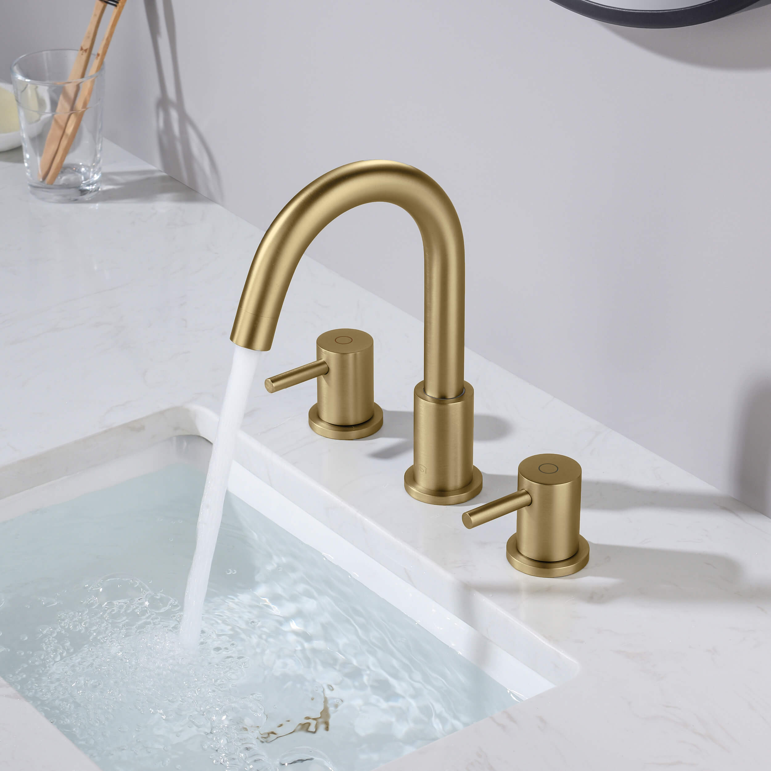 Circular 8″ Widespread Bathroom Sink Faucet with Drain Assembly – KBF1016