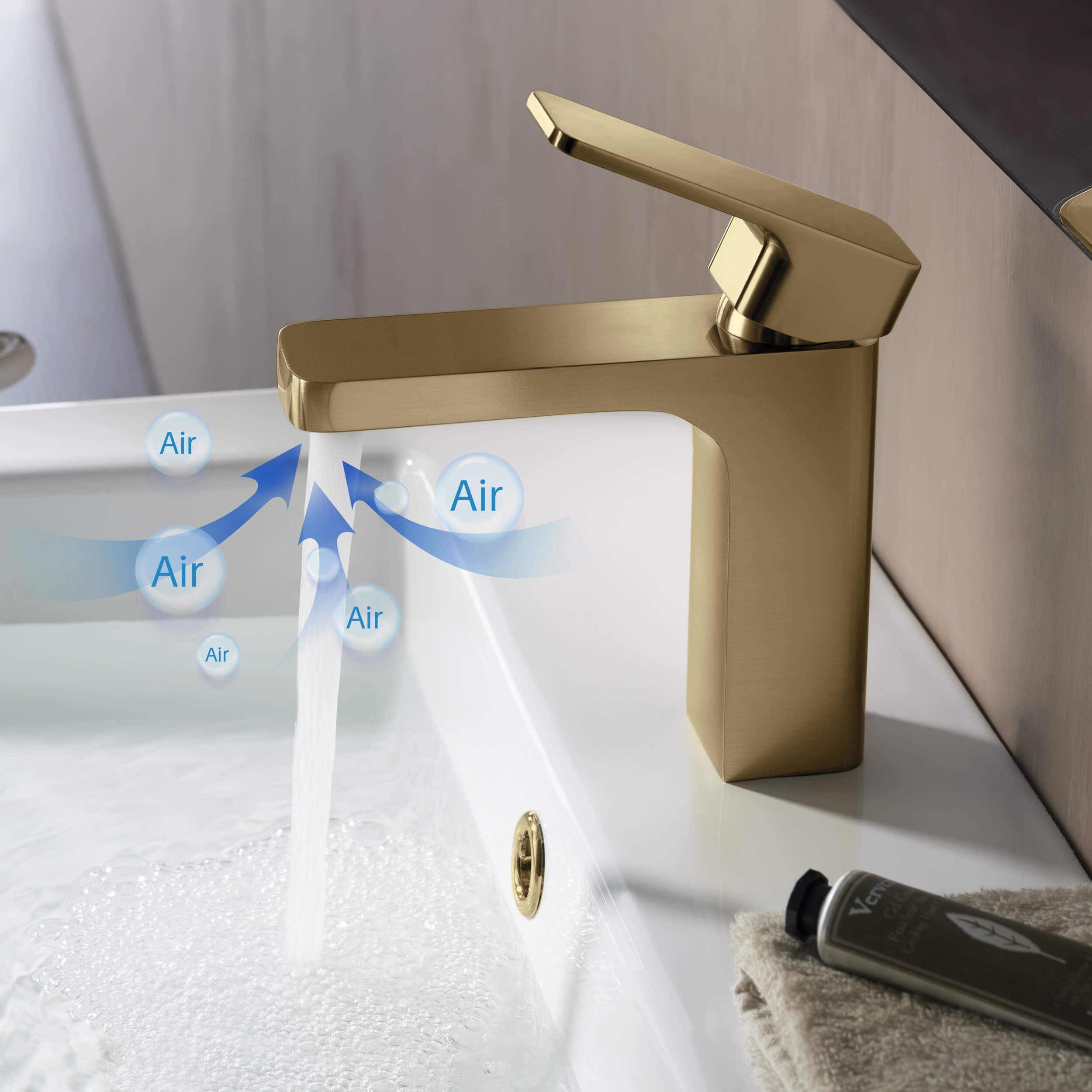 Blaze Single Handle Bathroom Vanity Sink Faucet with Pop Up Drain C-KBF1017-KPW100