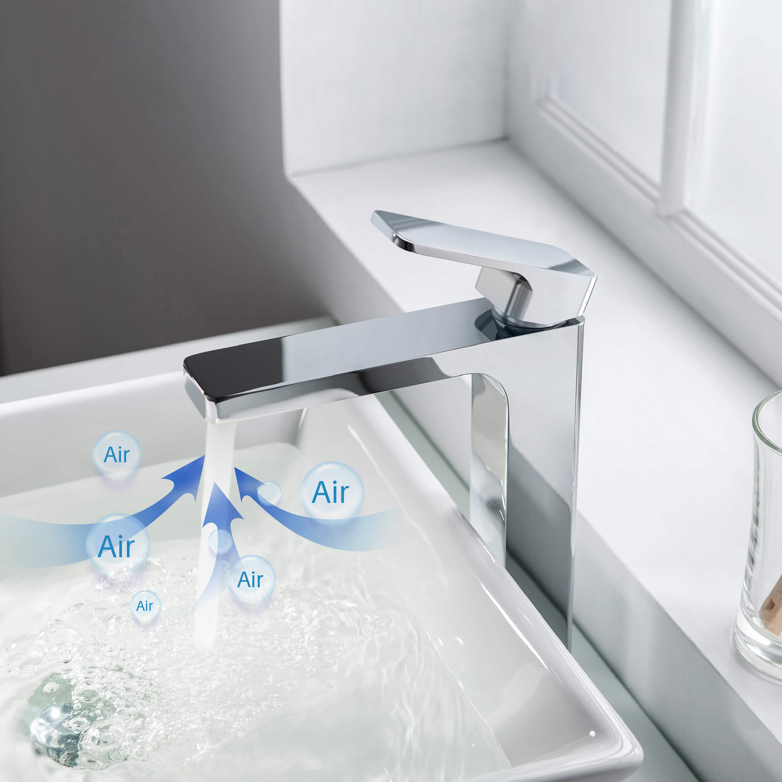 Blaze-T Single Handle Bathroom Vessel Sink Faucet with Pop Up Drain C-KBF1018-KPW101