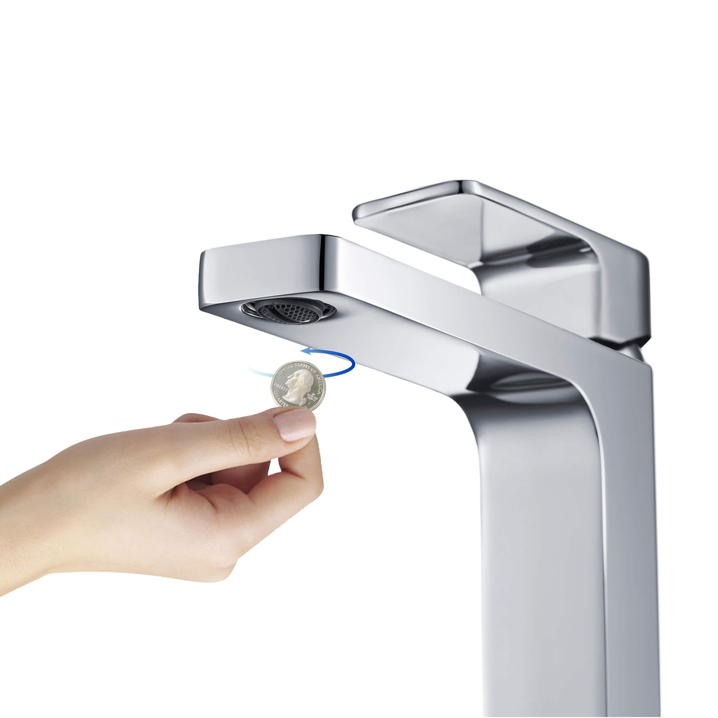 Blaze-T Single Handle Bathroom Vessel Sink Faucet with Pop Up Drain C-KBF1018-KPW101