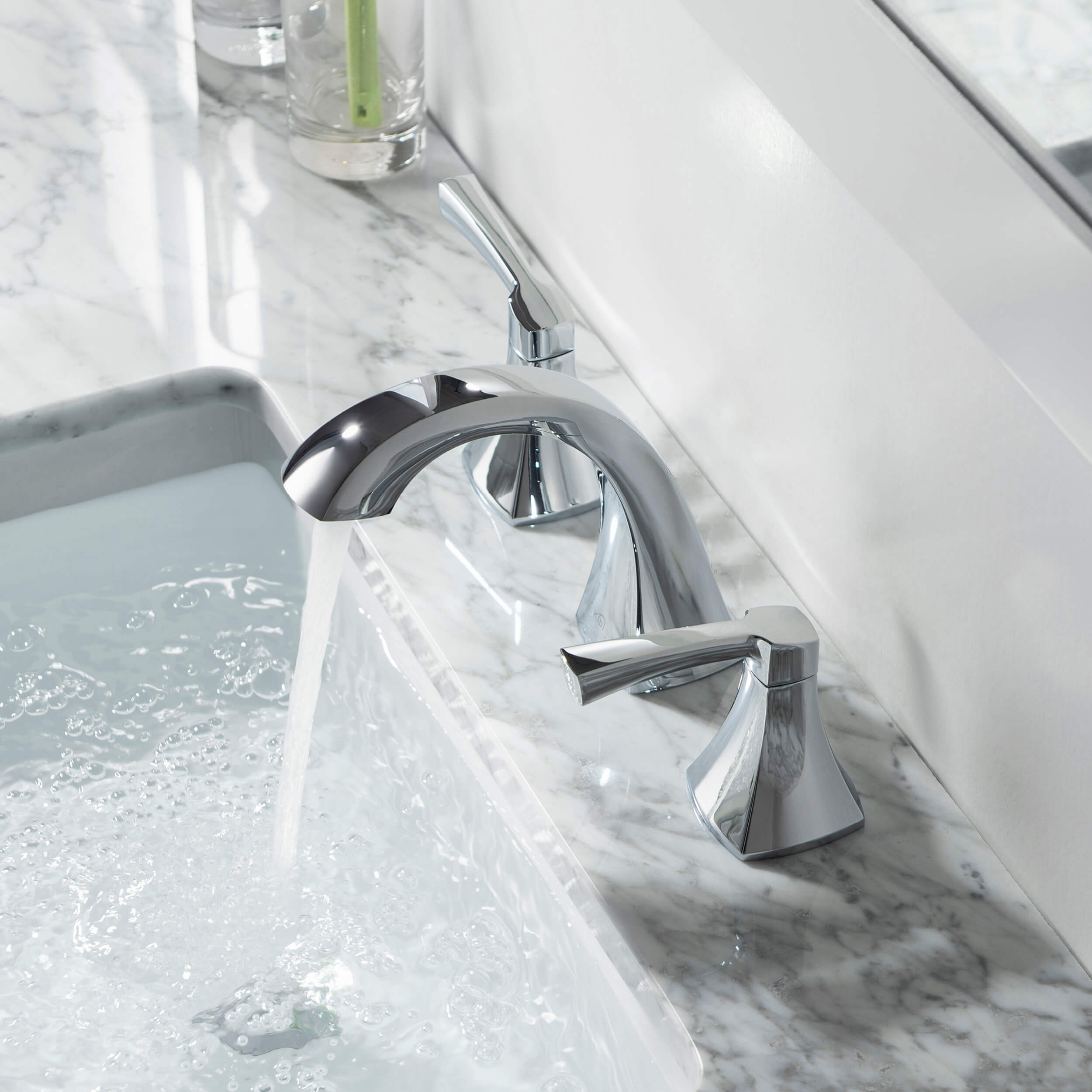 Pyramid II Bathroom Sink 8" Widespread Faucet with Drain Assembly KBF1022